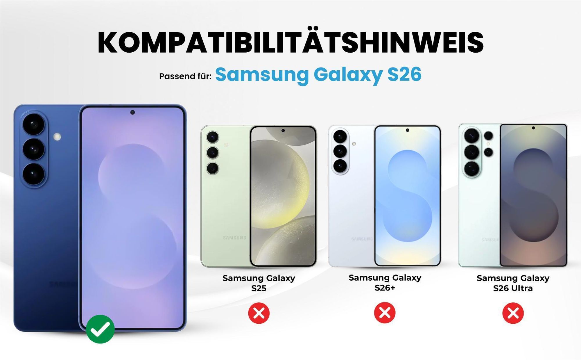 Kompatibilitätshinweise Hülle für Samsung Galaxy S26