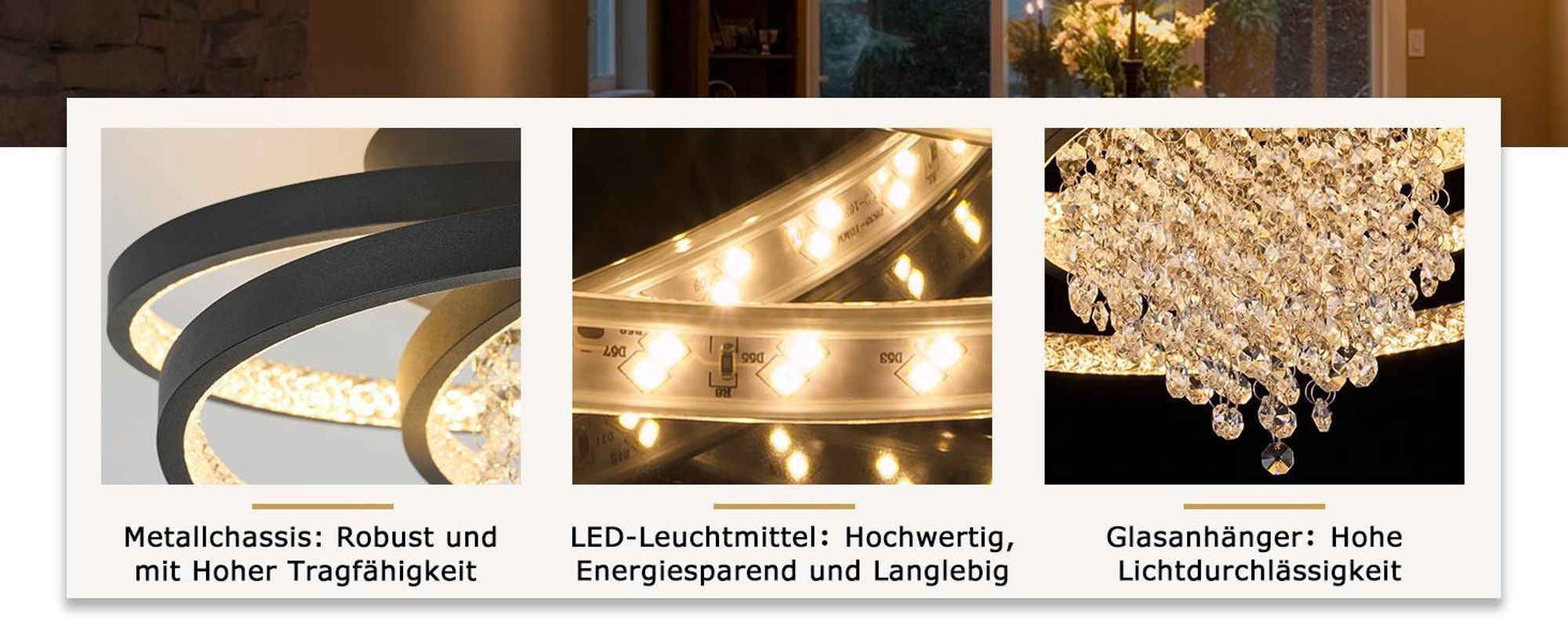 ZMH LED lampada da soffitto 40W plafoniera lampada soggiorno rotonda lampada camera da letto bianco caldo lampada corridoio in cristallo illuminazione