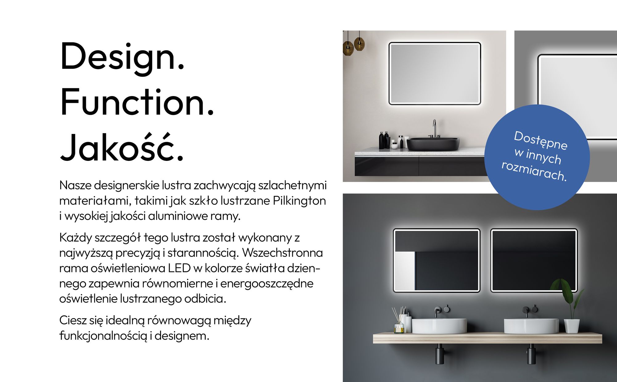 Lustro łazienkowe LED TALOS 80x60 cm - lustro łazienkowe odpowiednie do wilgotnych pomieszczeń z oświetleniem matowa czarna aluminiowa rama lustro ścienne z ramą świetlną