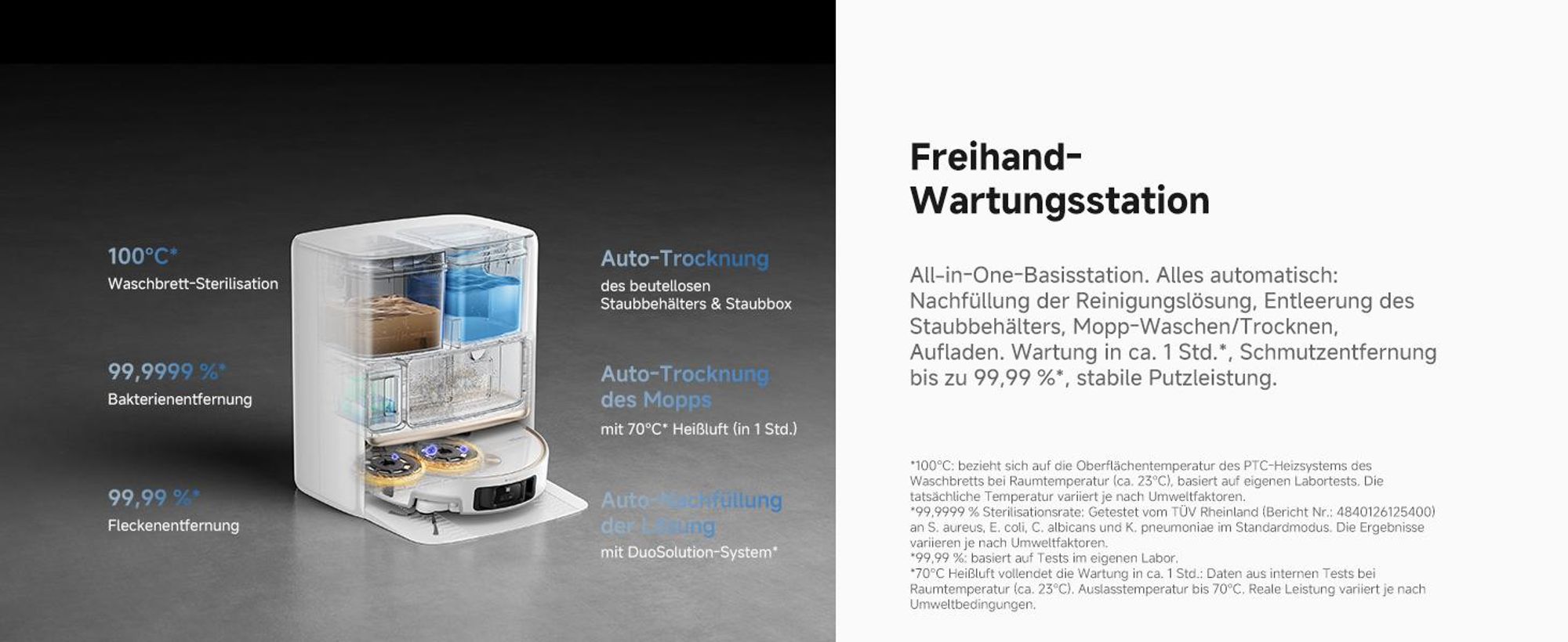 MOVA V70 Ultra Complete Saugroboter, 40000 Pa, MaxiReachX™ Kantenreinigung, 9 cm Hindernisüberwindung, EcoCyclone™ Staubabsaugung, All-in-One Station