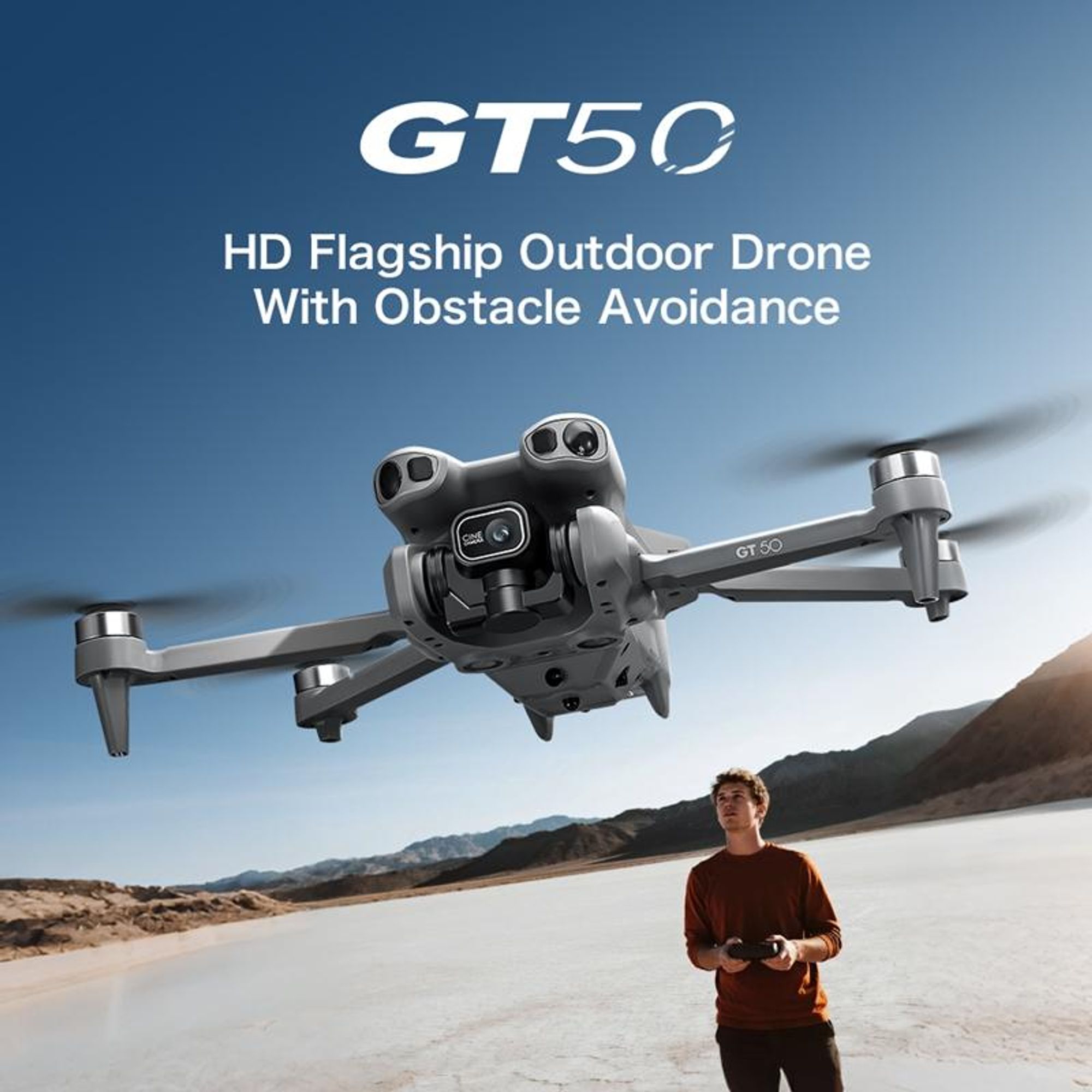 GT50 RC-Drohne 8K HD-Luftbildfotografie Ferngesteuertes Flugzeug Dual-Kamera WIFI GPS Dreiseitige Hindernisvermeidung Quadcopter