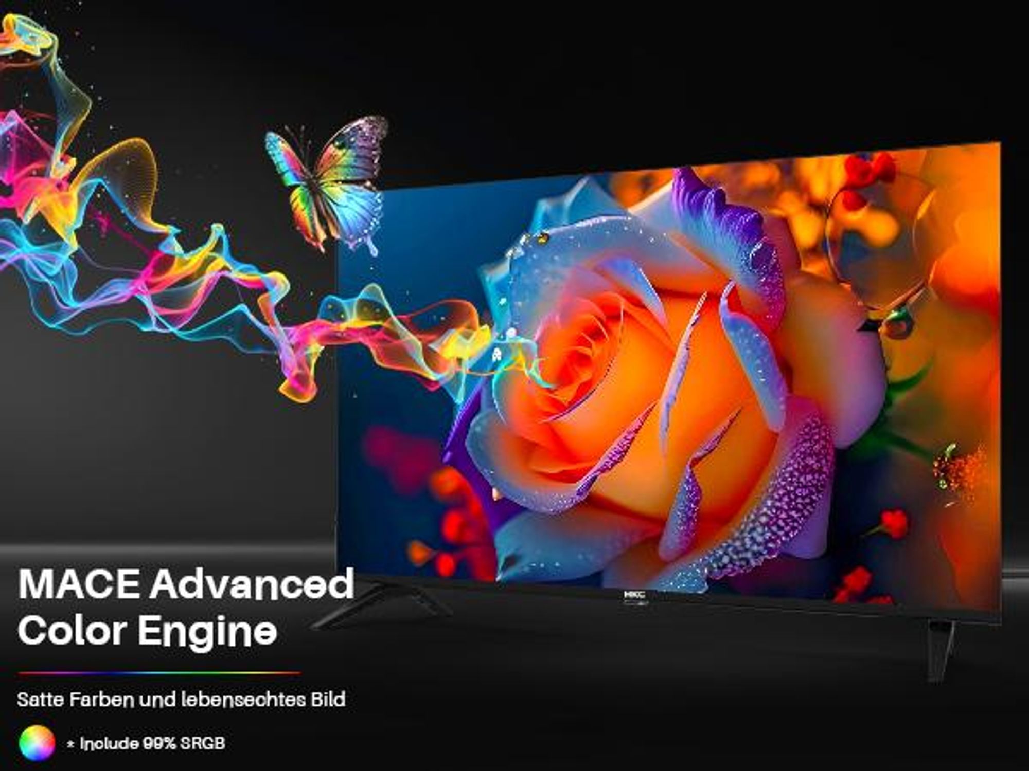 HKC Standard TV - LED Full HD - 40 Zoll/102 cm - Randlos Design - Tripple Tuner DVB-T/T2/S/S2/C - HDMI x3, USB x2, CI+ - Hotelmodus - Mortiert in Eindhoven - H40Q1F-NS