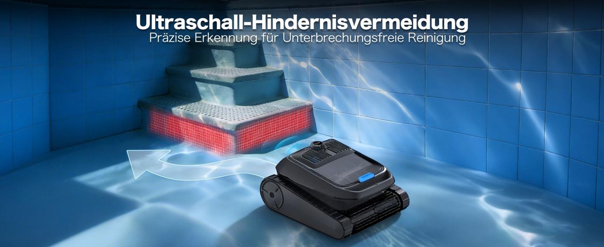 AIRROBO CP400 Poolroboter, Intelligente Navigation, Selbsteinparkfunktion, All-in-One Poolreinigung für Wasseroberfläche/Boden/Wand/Wasserlinie