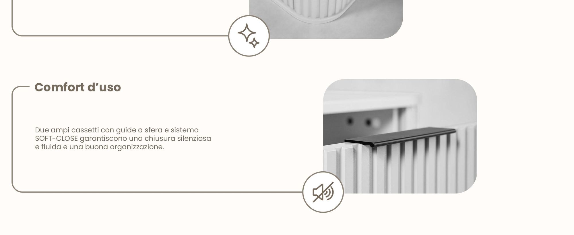 Mobile da bagno 100 CM Bianco opaco MDF 2 cassetti