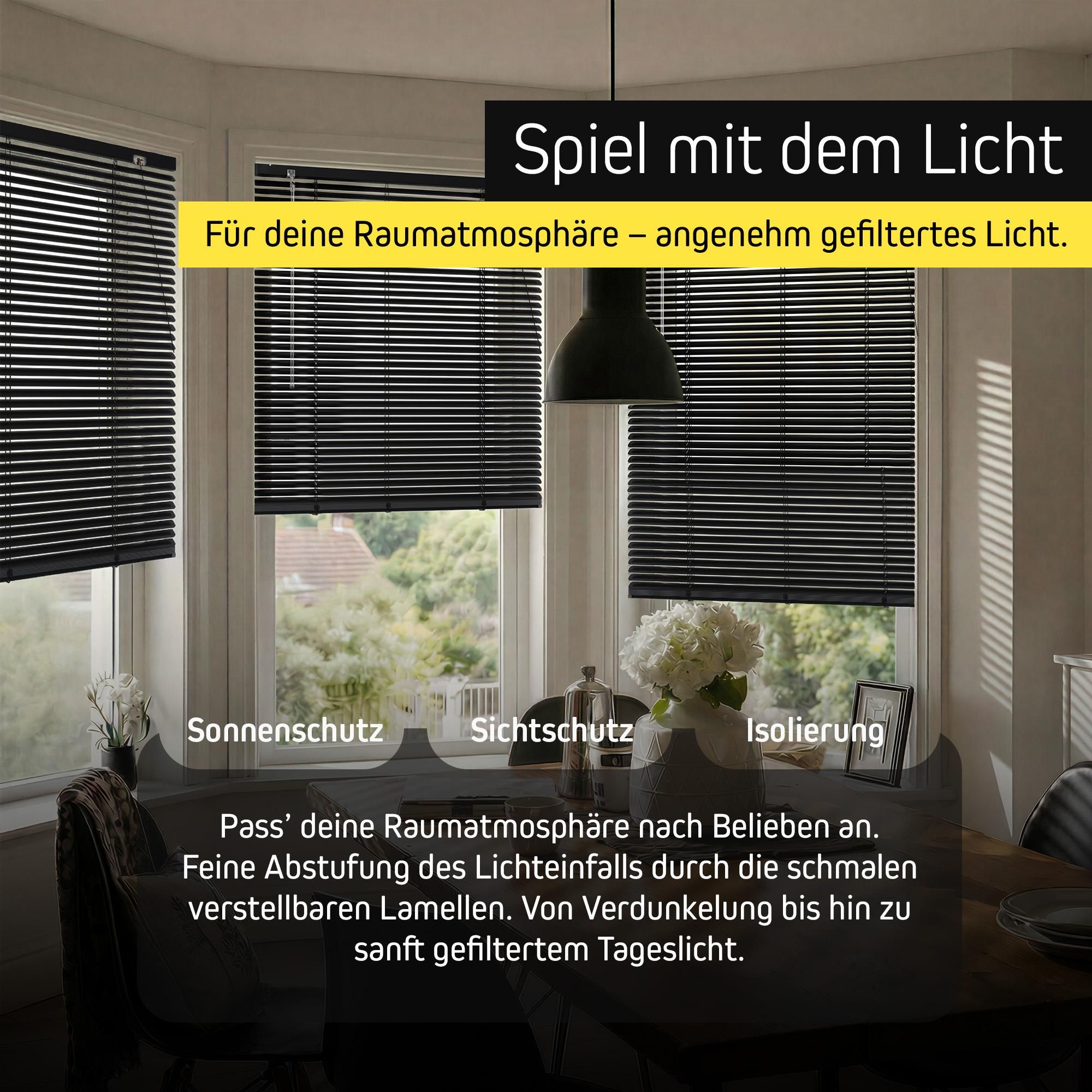 Aluminium Jalousie, 80x175 cm, silber glänzend Sichtschutz & Sonnenschutz, robust, feuchtigkeitsbeständig, einfache Montage Victoria M.