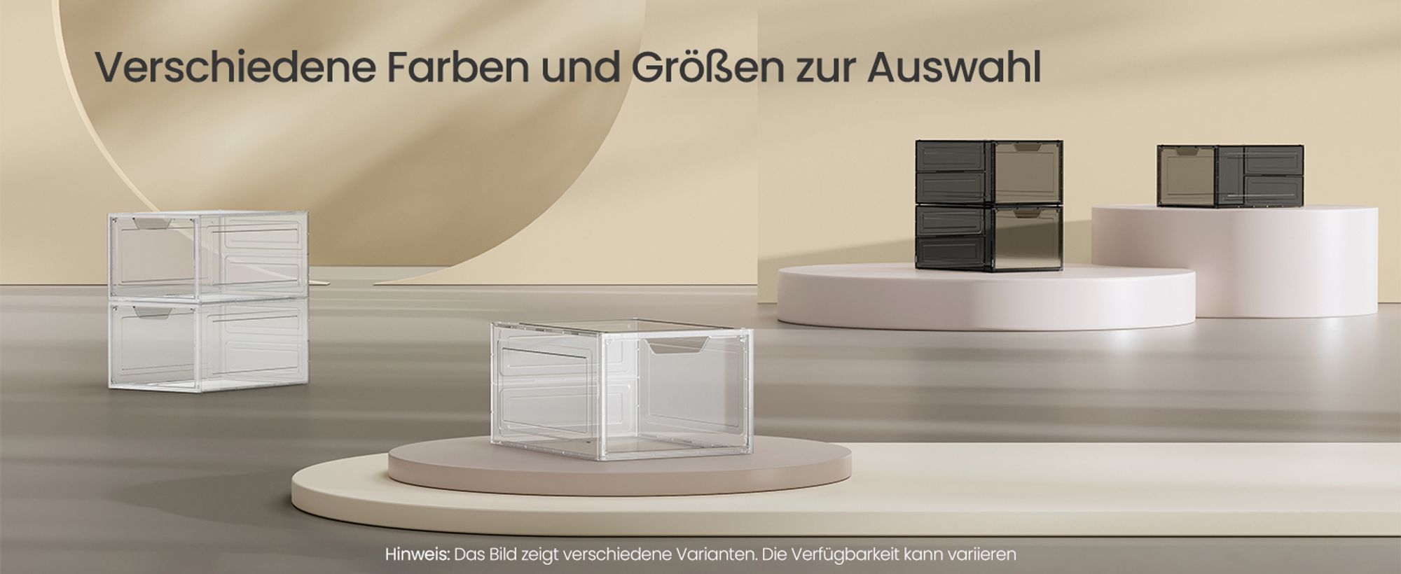 SONGMICS Schuhboxen  Schuh-Organizer mit Tür 12er Set stapelbar bis Größe 45 weiß