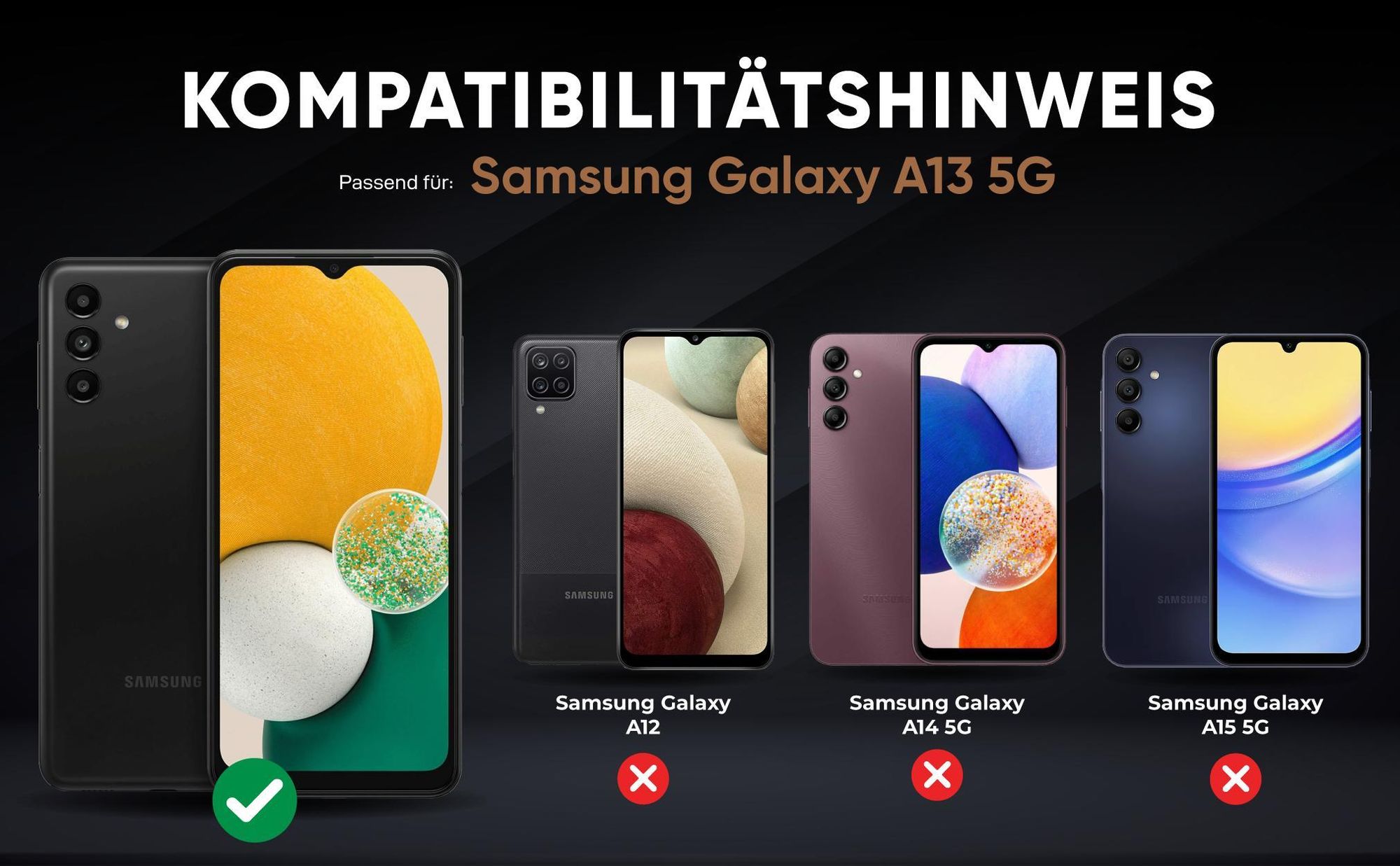 Kompatibilitätshinweise Hülle für Samsung Galaxy A13 5G