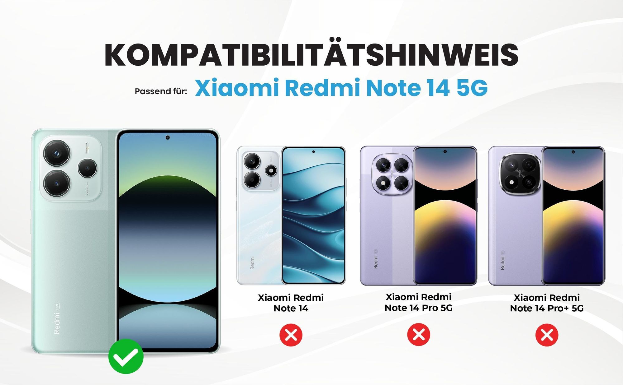 Kompatibilitätshinweise Hülle für Xiaomi Redmi Note 14 5G