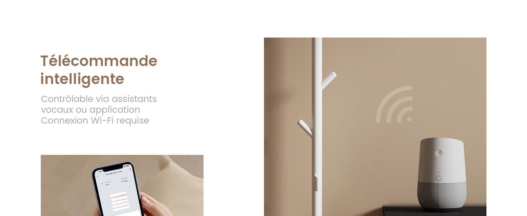 EMKE Sèche-serviettes électrique 100W Blanc, Design Arbre 150 cm, Écran LCD, Thermostat Intelligent WiFi & App, Minuterie, Chauffe-serviettes Design