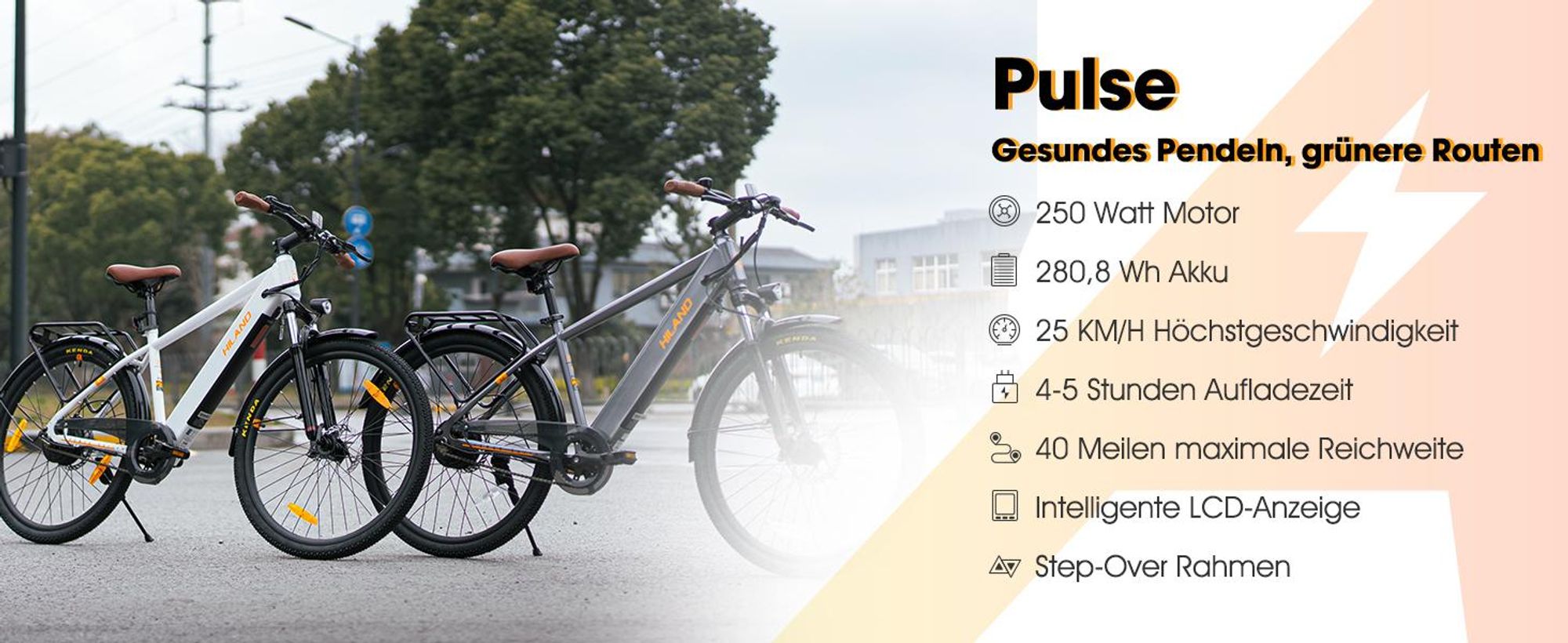 Hiland 26 Zoll 250W Elektro-Mountainbike, 36V 7.8Ah Akku, Elektrofahrrad für Männer Frauen mit Lampe, Gepäckträger, Stoßdämpfende Vorderradgabel, Grau