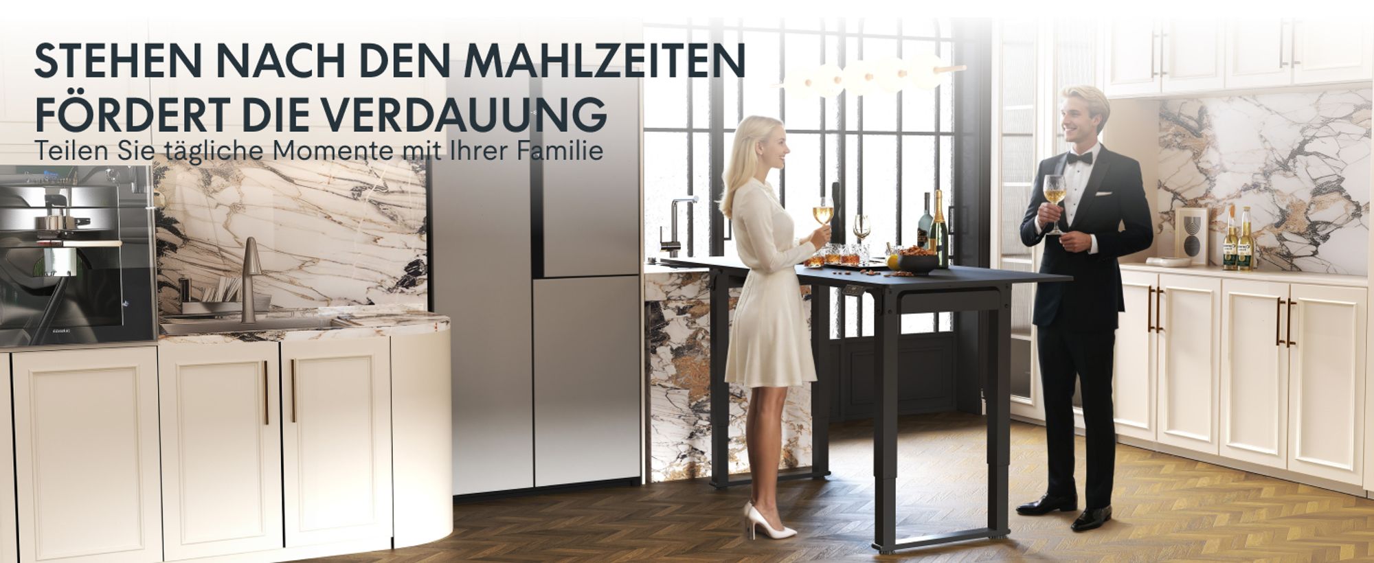 FLEXISPOT Höhenverstellbarer Esstisch Elektrisch, 180x80cm, mit 4-Beinen, 80 kg Tragkraft, 2 Motoren, Anti-Kollisionsschutz, Memory-Funktion (Weiß)