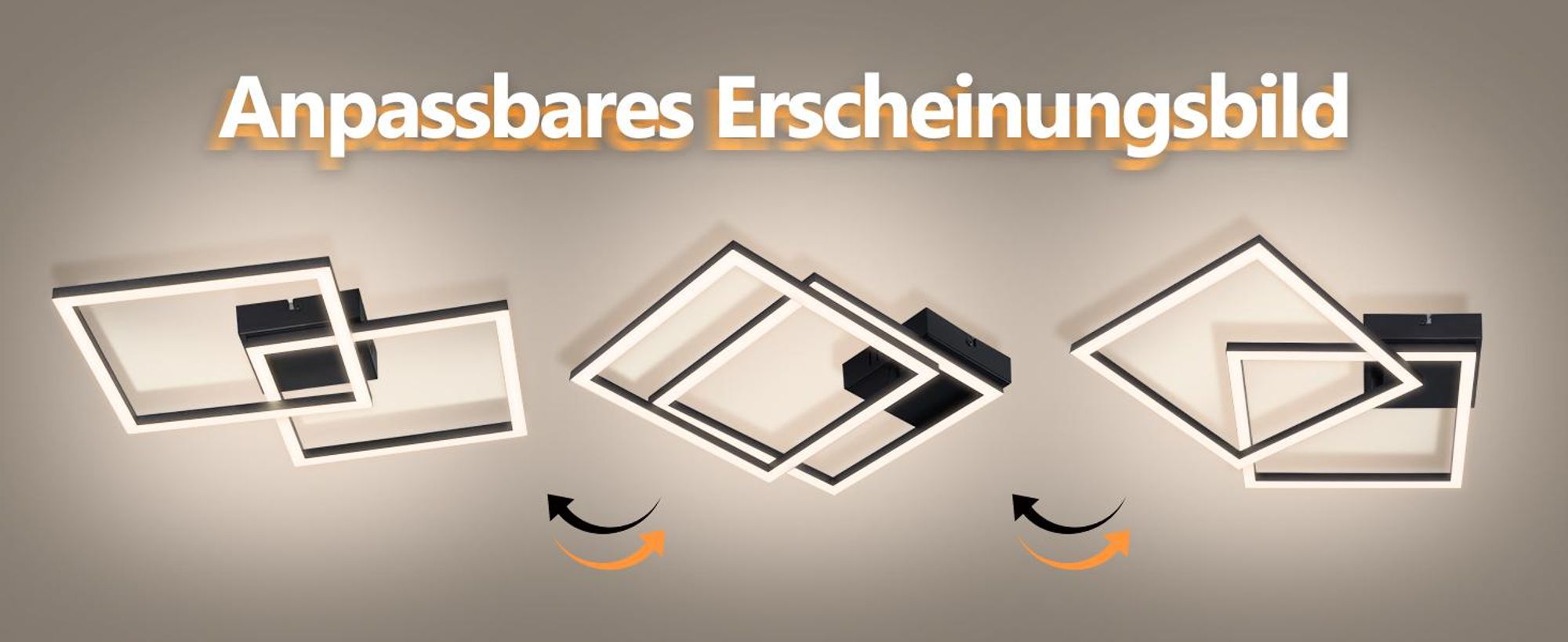Plafonnier LED ZMH pour chambre à coucher, 24 W, noir ; lampe de salon, 4000 K, blanc neutre ; lampe de cuisine ; plafonnier rectangulaire ; plafonniers pour cuisine et couloir