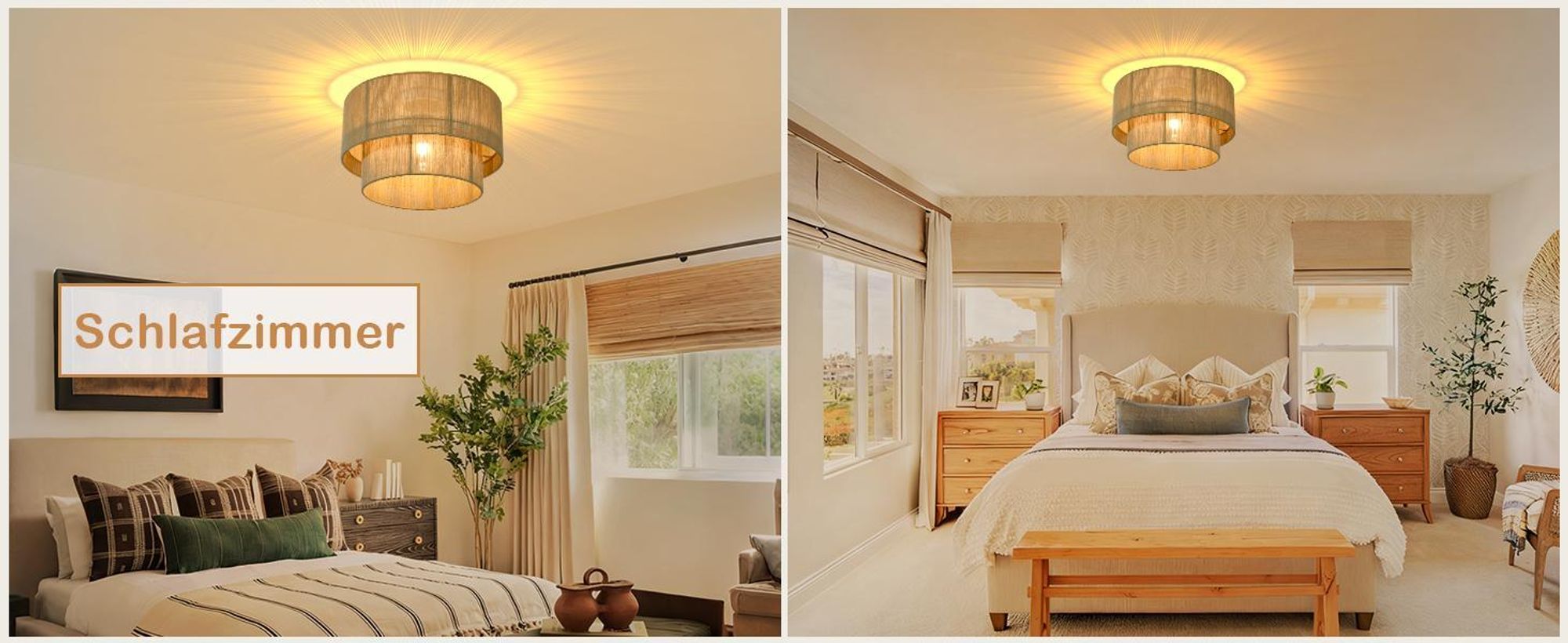 ZMH Stropní svítidlo Boho Stropní lampa Ložnice Ø40cm Vintage ložnicová lampa Kuchyňská lampa E27 objímka pro obývací pokoj, kuchyň, chodbu (bez žárovky)