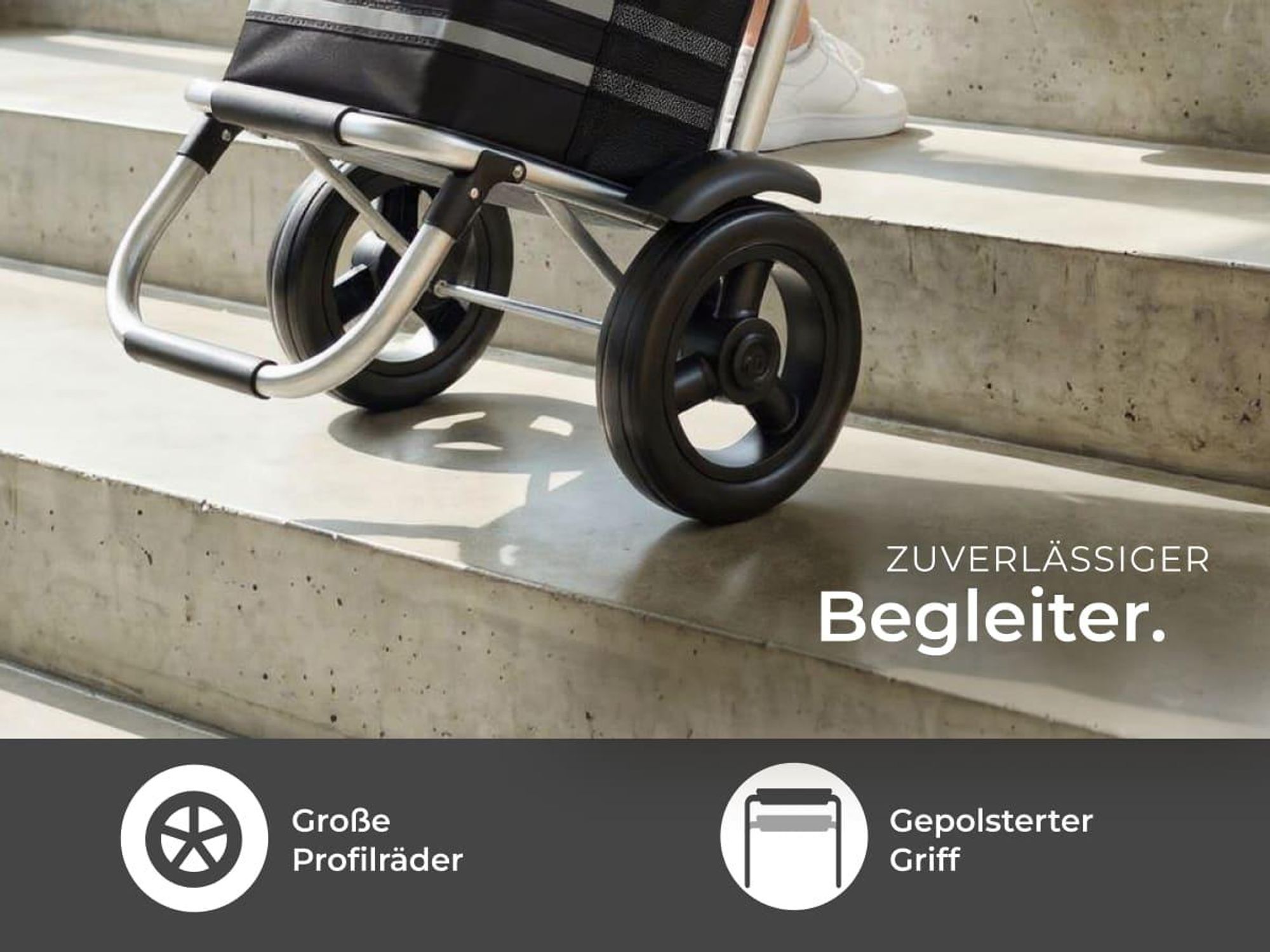 tectake Einkaufstrolley 3-in-1 klappbar mit Kühltasche Trolley Umhängetasche Sackkarre 56 l Aluminiumgestell Profilräder großer Stauraum,
