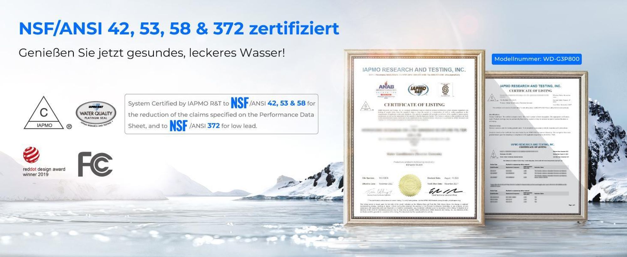 Waterdrop Umkehrosmose-System, 800 GPD, TDS-Reduktion, keine verkalkten Küchengeräte mehr, RO ohne Tank, Umkehrosmose-Wasserfilter-System