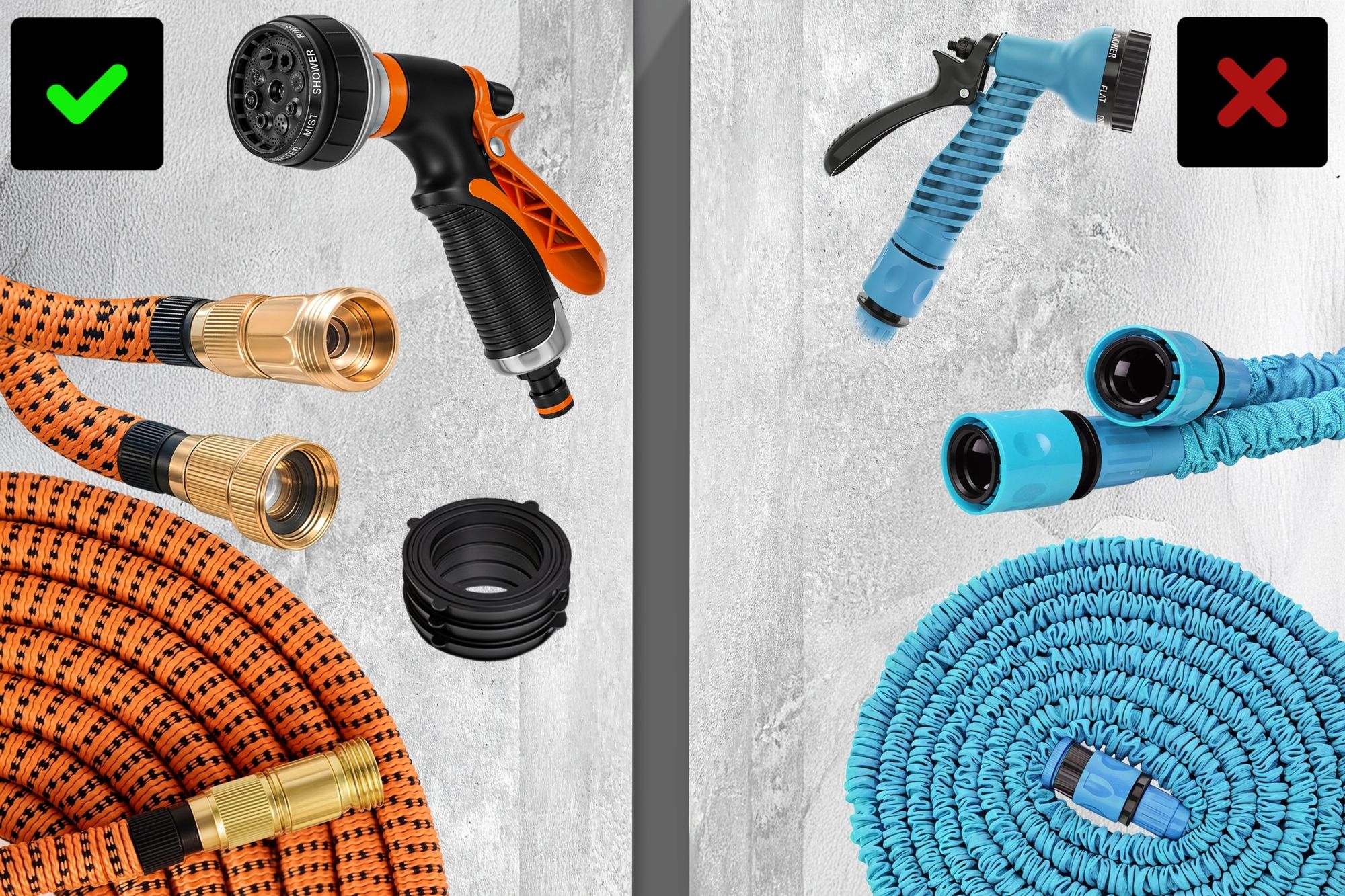 Kuketo | Flexibler Gartenschlauch 30m – Dehnbarer Wasserschlauch Set mit Spritzpistole & Anschlüssen, 8 Sprühfunktionen, Knickfest & Platzsparend