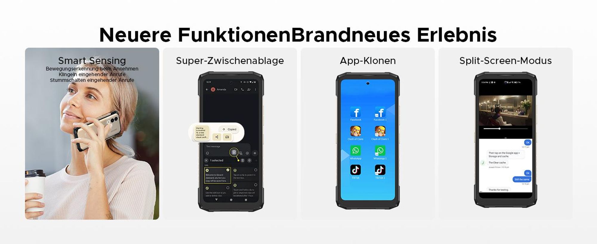 DOOGEE Blade20 Turbo Smartphone Handy, 5G, Android 15, 6,6" 90Hz, 10300mAh Akku, 33W, 8GB+256GB, 50MP, NFC, Fingerabdruck, ohne Vertrag