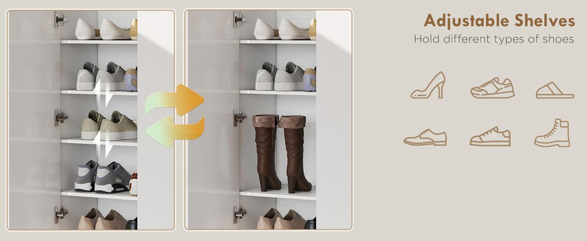 Szafka na buty HOMCOM, regał na buty z regulowanymi półkami i otworami wentylacyjnymi