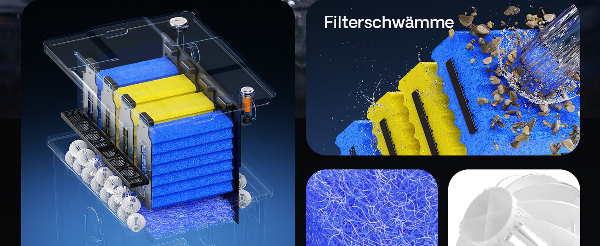SunSun CBF-350 Teichfilter bis 12000L Teichvolumen max. 8000L/h 1-Kammer Durchlauffilter Modulteichfilter Teich Filter Biofilter