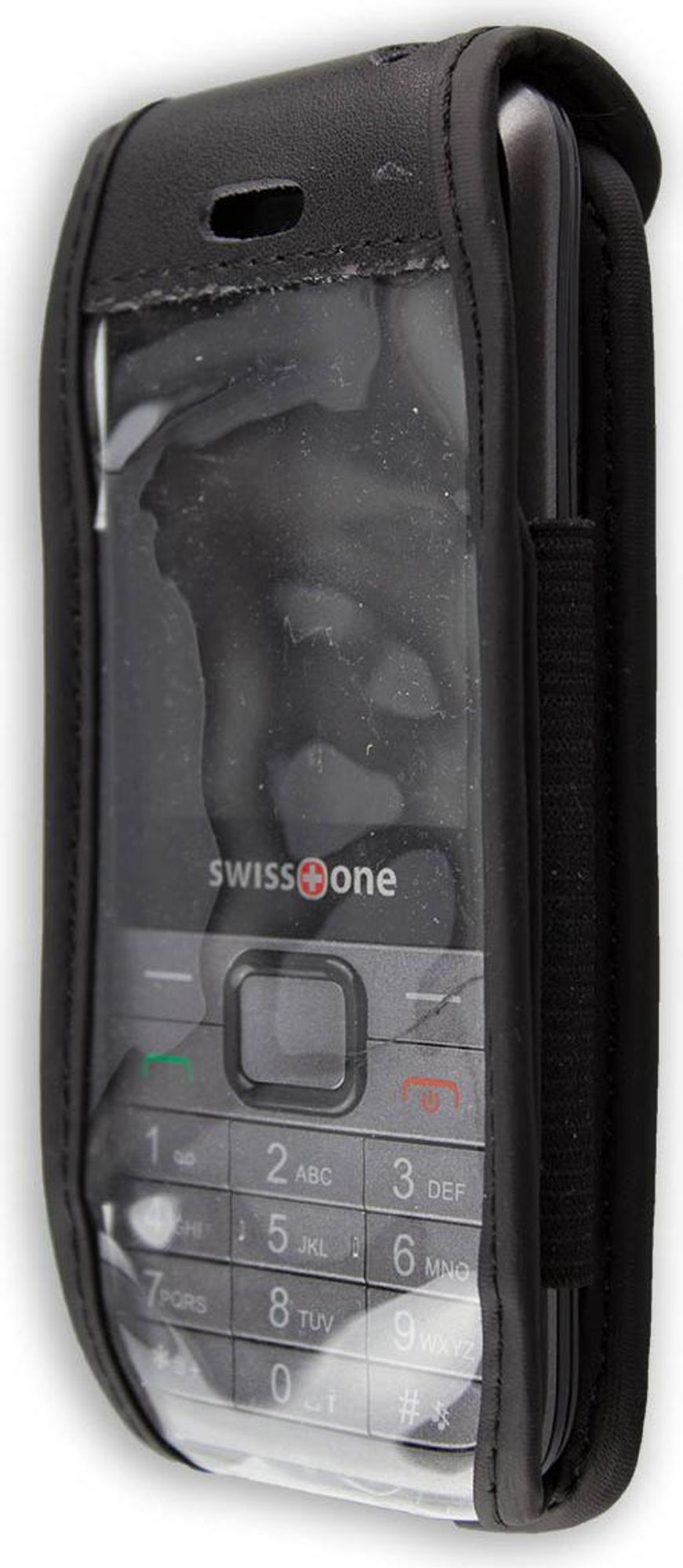caseroxx Ledertasche mit Gürtelclip kompatibel mit Swisstone SC560 aus Echtleder, Tasche mit Gürtelclip und Sichtfenster  Bild 1