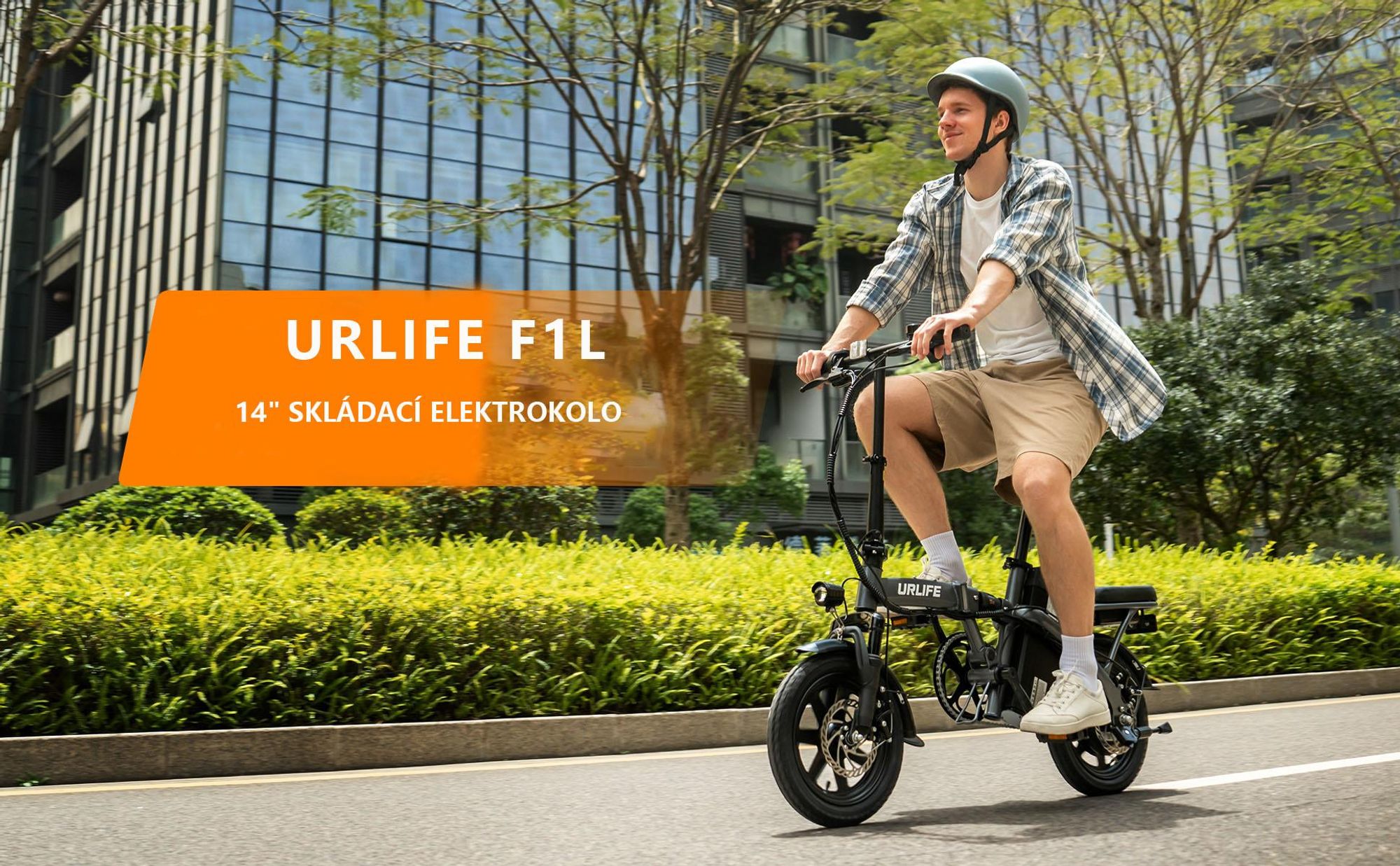 E-Bike URLIFE F1L - Motor 250W Baterie 48V 7.5Ah Pneumatiky  14 nohy Kotoučová Brzda - Černá