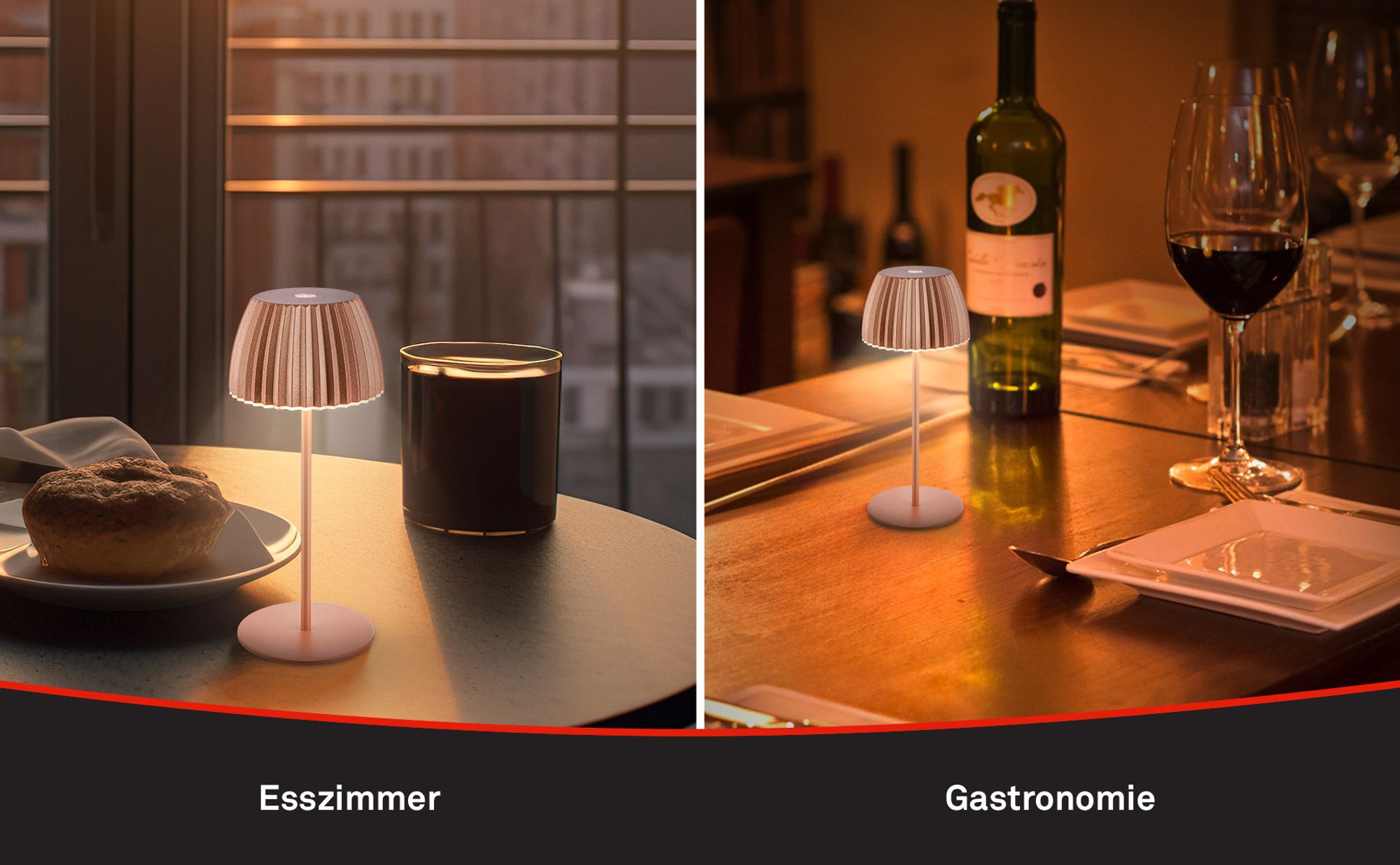 LED Tischlampe Akku LED Tischleuchte Dimmbar Kabellos Touch Aussen/Innen