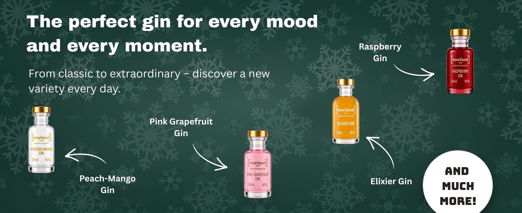 BOXILAND® gin adventní kalendář 2026, 24 druhů po 0,02 l, gin degustace