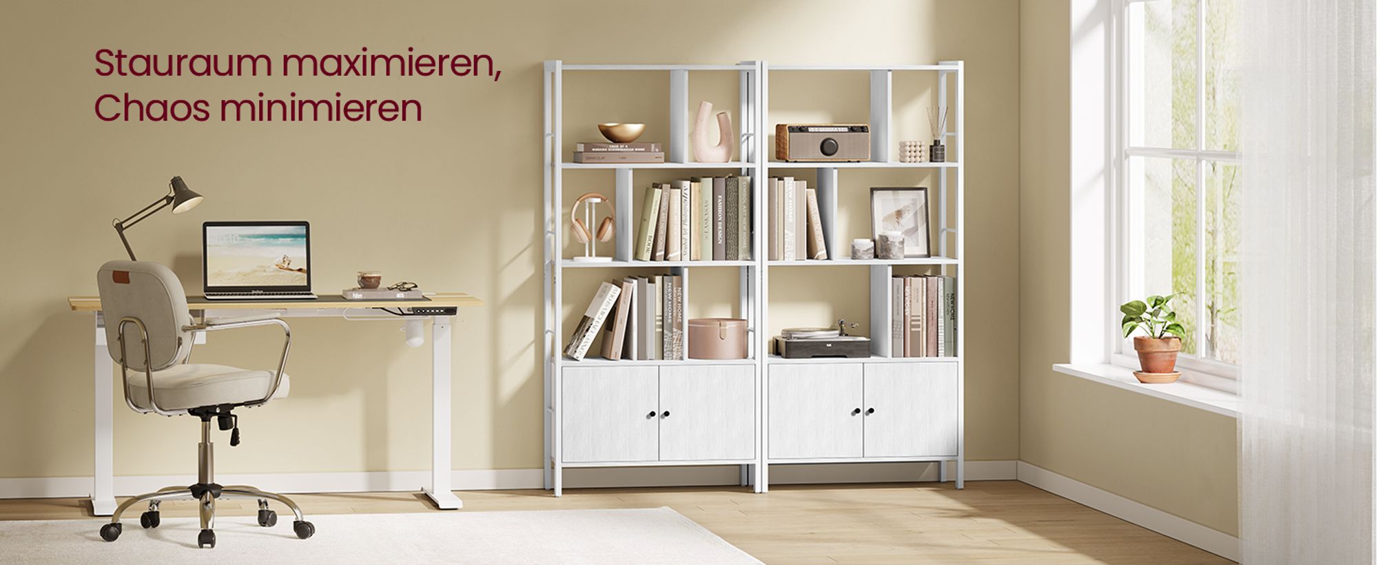 VASAGLE Bücherregal, Bücherschrank mit 4 offenen Regalebenen, Regal