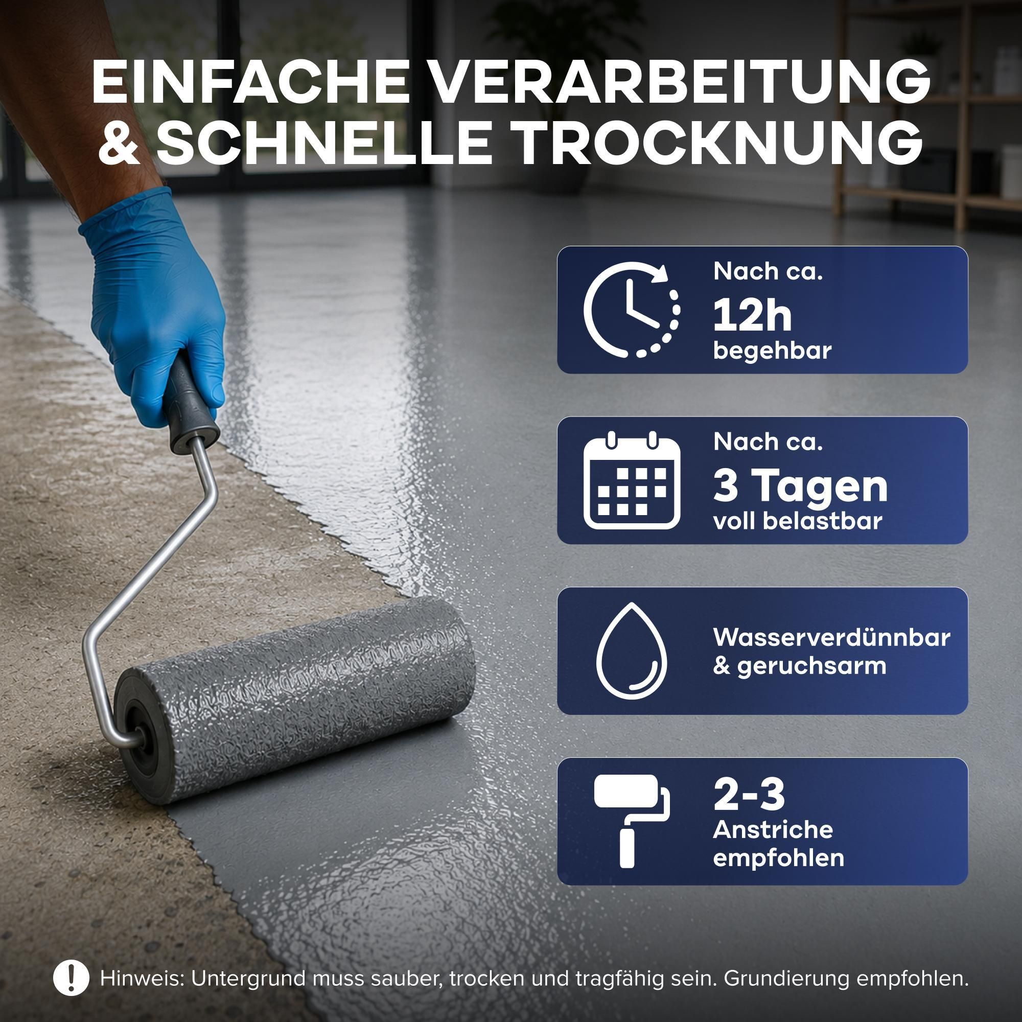 Plid Flüssigkunststoff für Innen & Außen, Silbergrau 5L für ca. 50m² - Betonfarbe, Bodenbeschichtung Terrasse, Werkstatt & Keller - Flüssig PVC