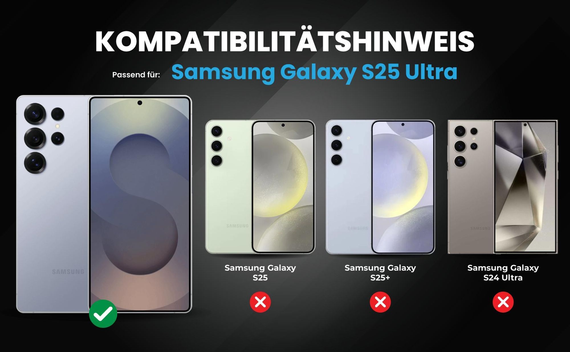 Kompatibilitätshinweise Hülle für Samsung Galaxy S25 Ultra
