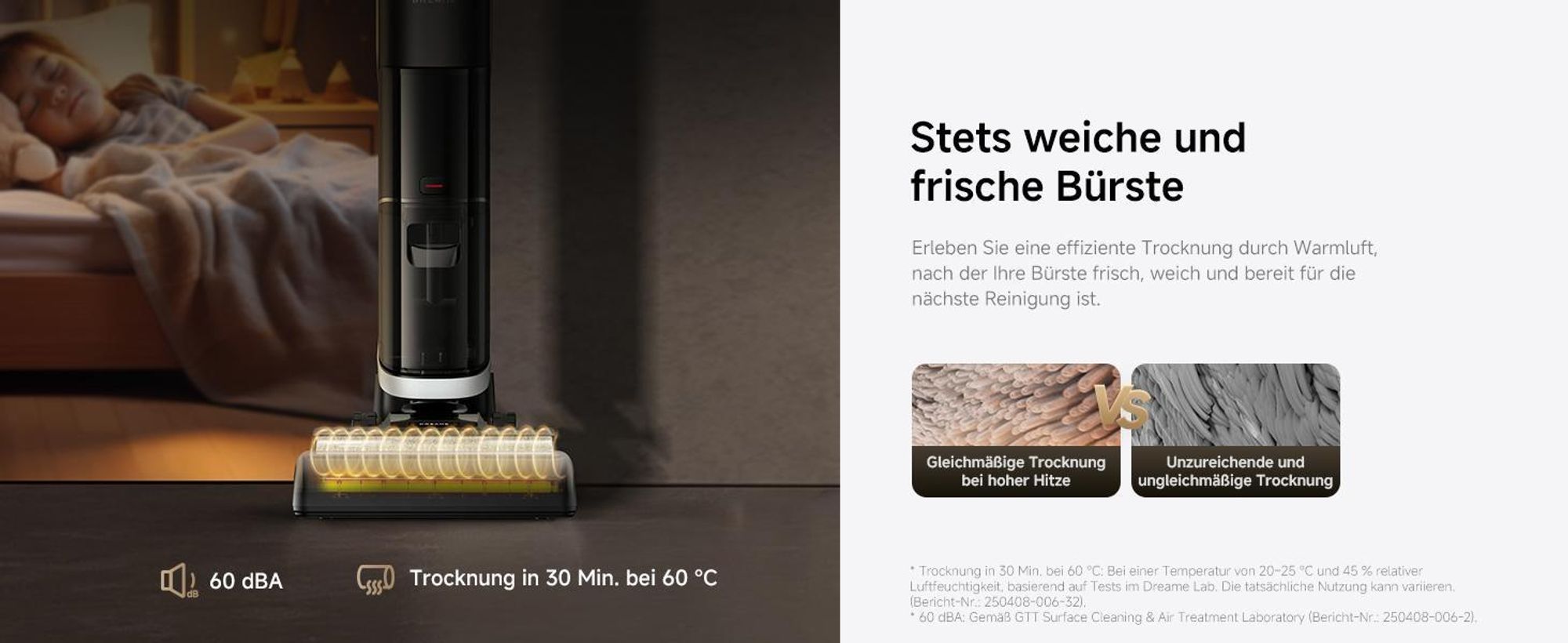 Dreame H14 AE Nass- und Trockensauger,18kPa Saugkraft,180° Lie-Flat,60 °C Bürstenpflege,selbstreinigend&trocknend,Doppelrotationsbürste,App,LED,280㎡