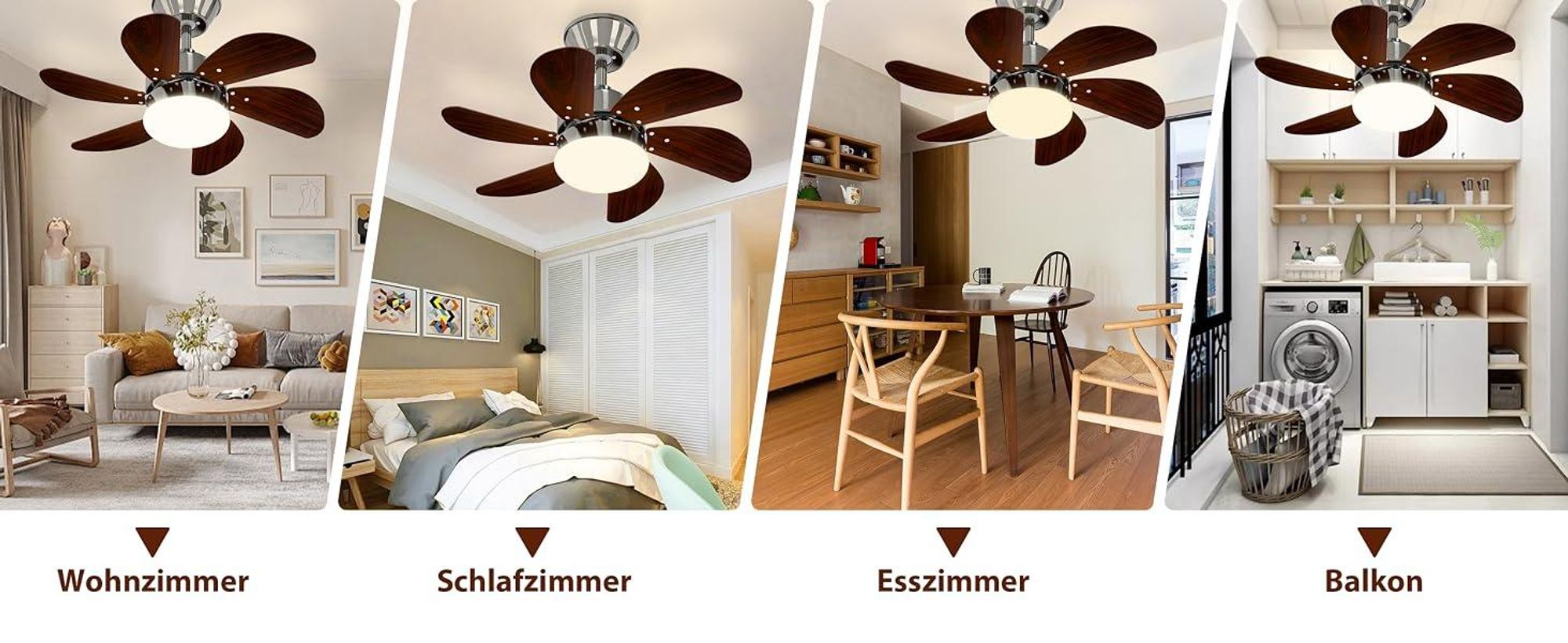 ZMH Deckenventilator Mit Beleuchtung Fernbedienung Leise Deckenlampe Wohnzimmer 6 Flügeln Ø75cm Ventilator Timing Deckenleuchte Fan LED Lichtquelle