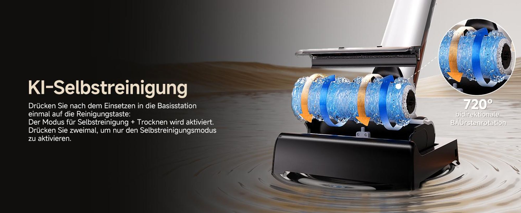 uwant D500 Nass Trockensauger,Abwassertanks-Desodorierung,180° Lay-Flat Saugwischer,17,000 Pa Saugkraft,65°C Leise Heißtrocknung,Selbstreinigend