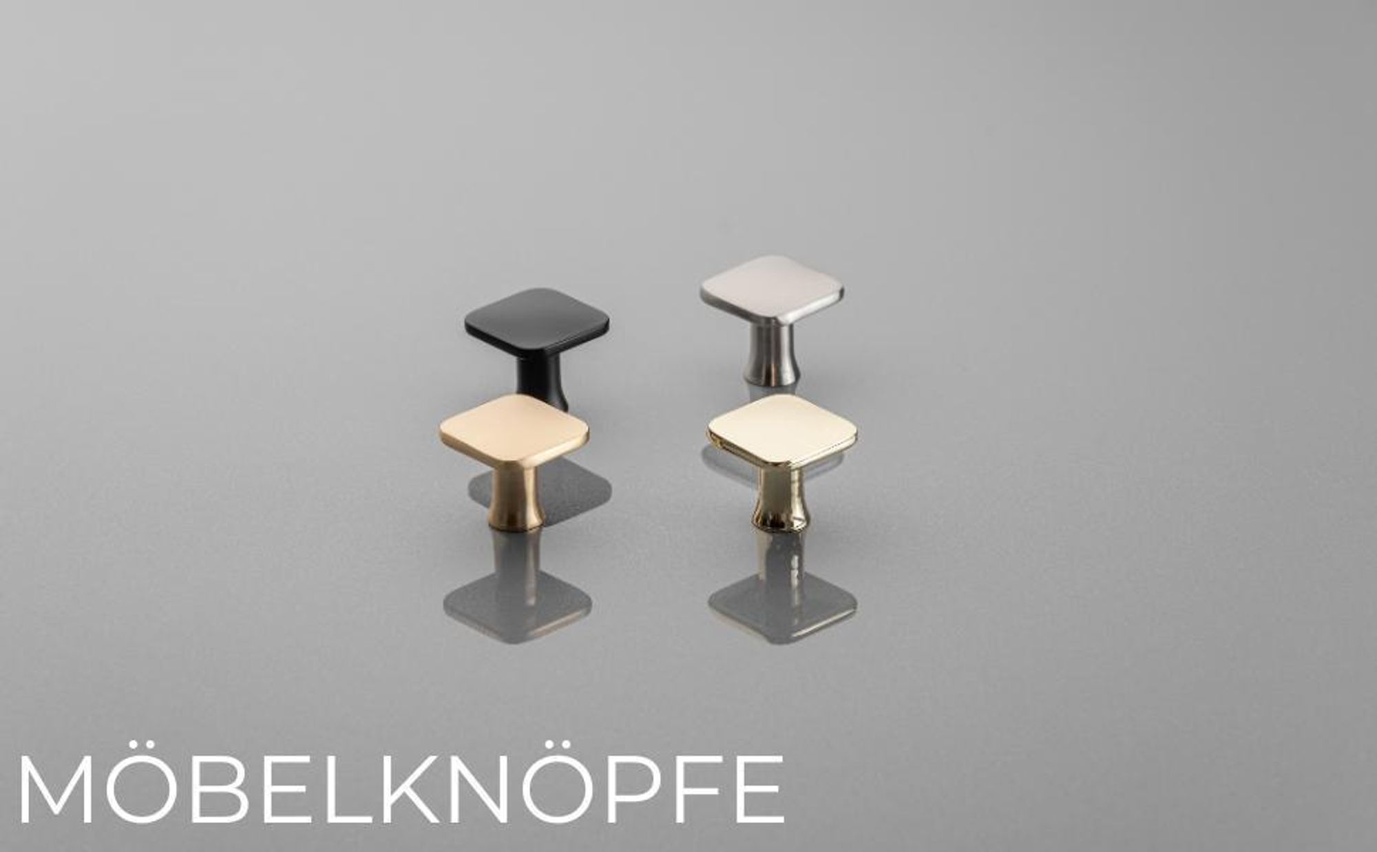 GTV - Knopf PIAZZA Edelstahloptik 30x30 mm I Möbelknöpfe mit Schrauben I Schrankknöpfe Küchenknöpfe Türknopf Schubladenknauf Griff Möbelgriffe I Muschel: Verzinkt, Gemalt