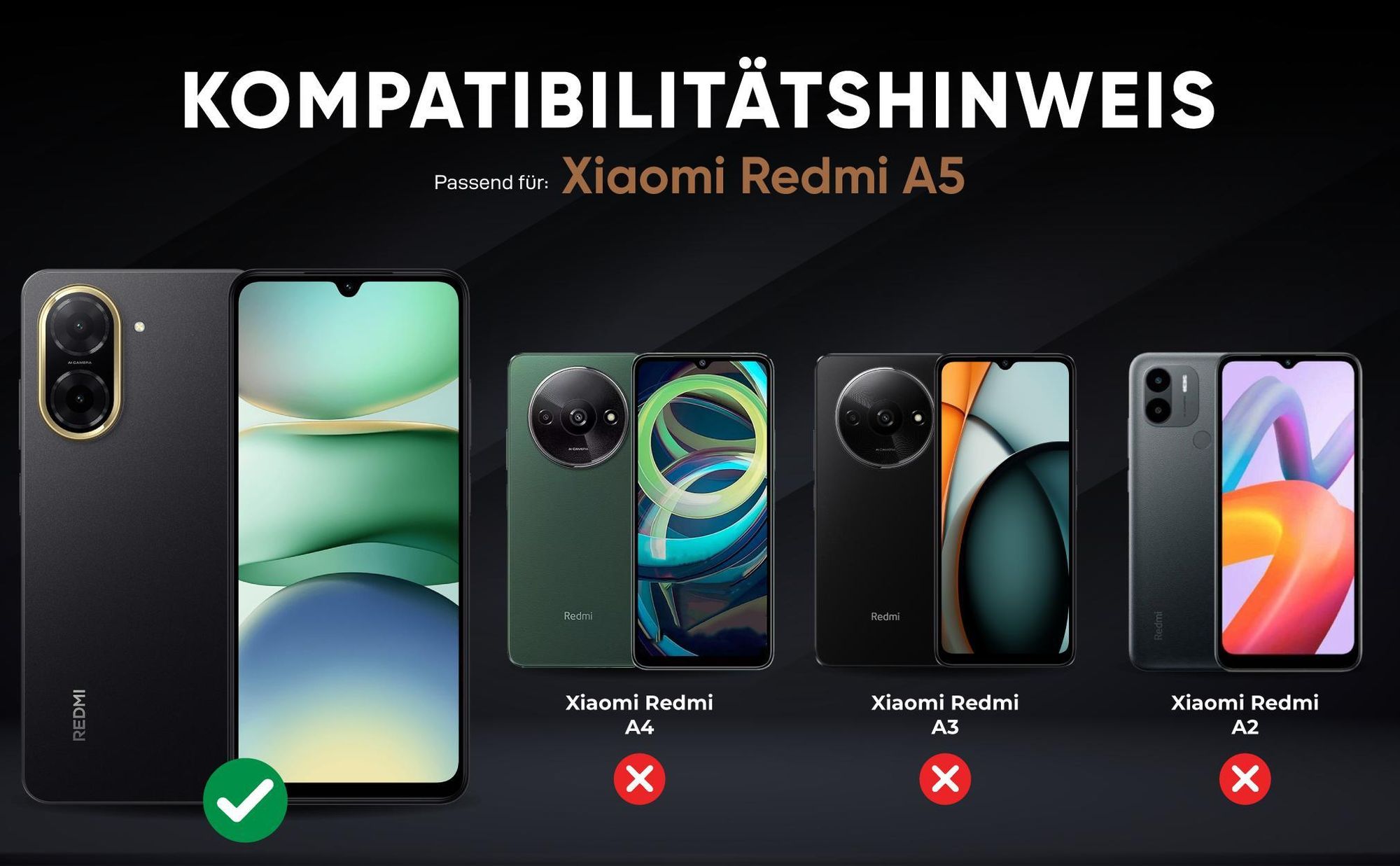 Kompatibilitätshinweise Hülle für Xiaomi Redmi A5