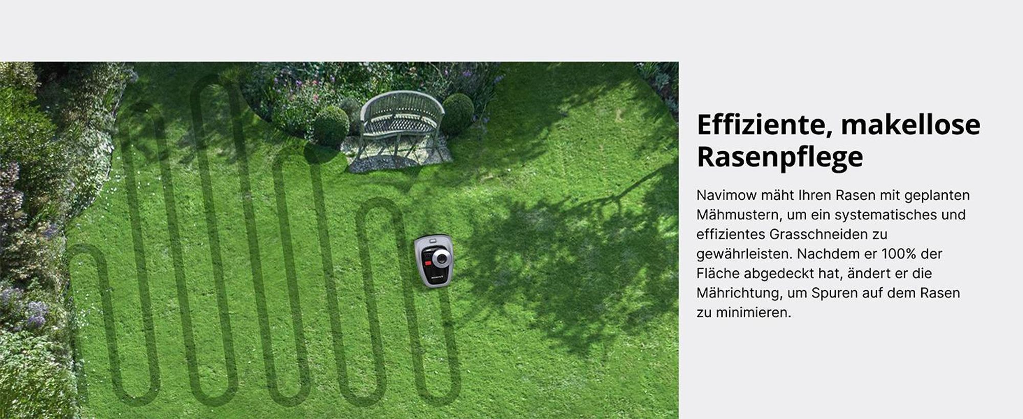 Navimow i105E+Garage S, Mähroboter ohne Begrenzungskabel, Empf. 500 m², Max. 600 m², RTK+Vision Rasenmäher Roboter , Igelschutz Rasenroboter