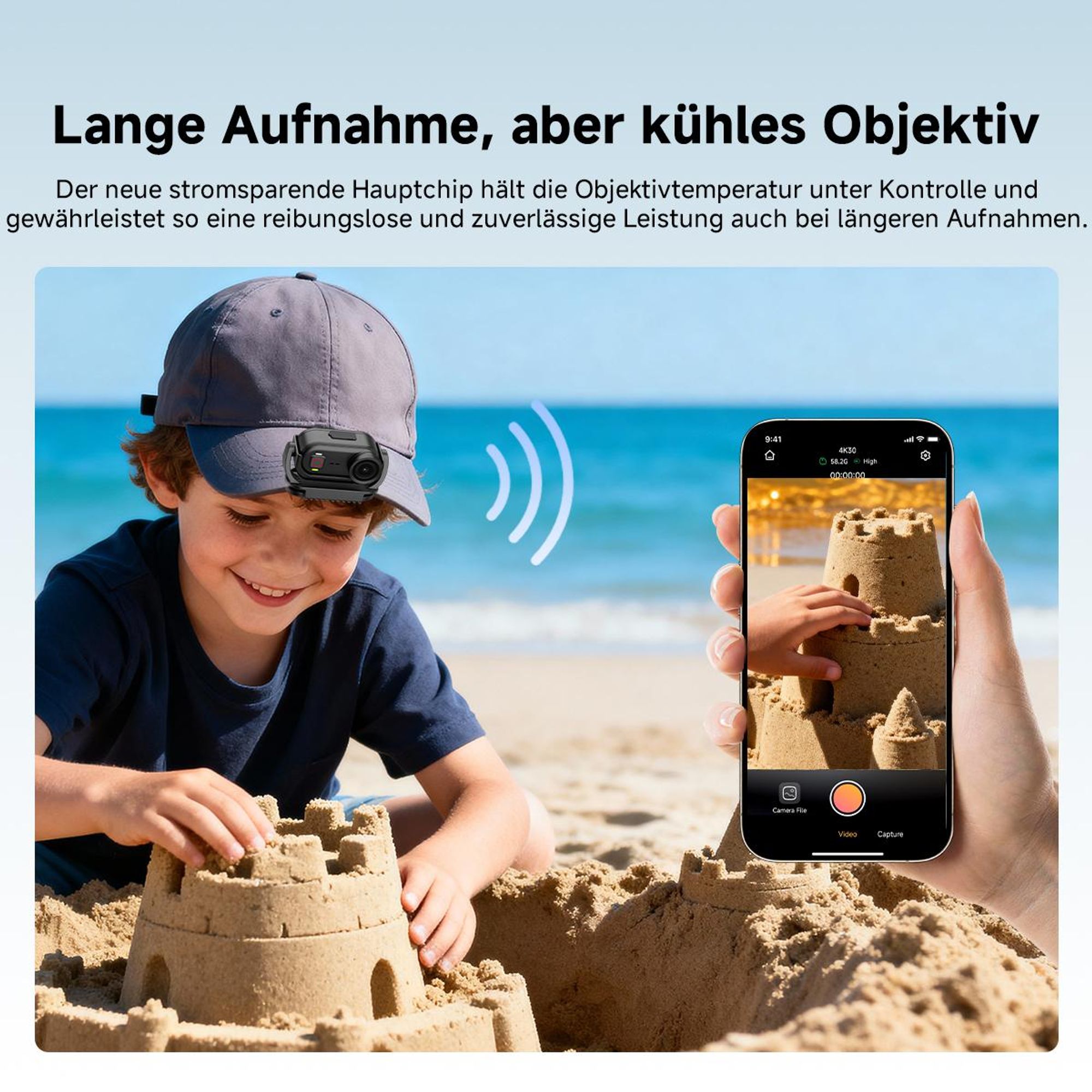 SVBONY SVGo M3 POV Action Kamera, 4K/30fps, 64GB Speicher, 43g Ultraleichte, Mini Bodycam, IP68 Wasserdicht bis 10m, 300 Min Akkulaufzeit, WLAN App