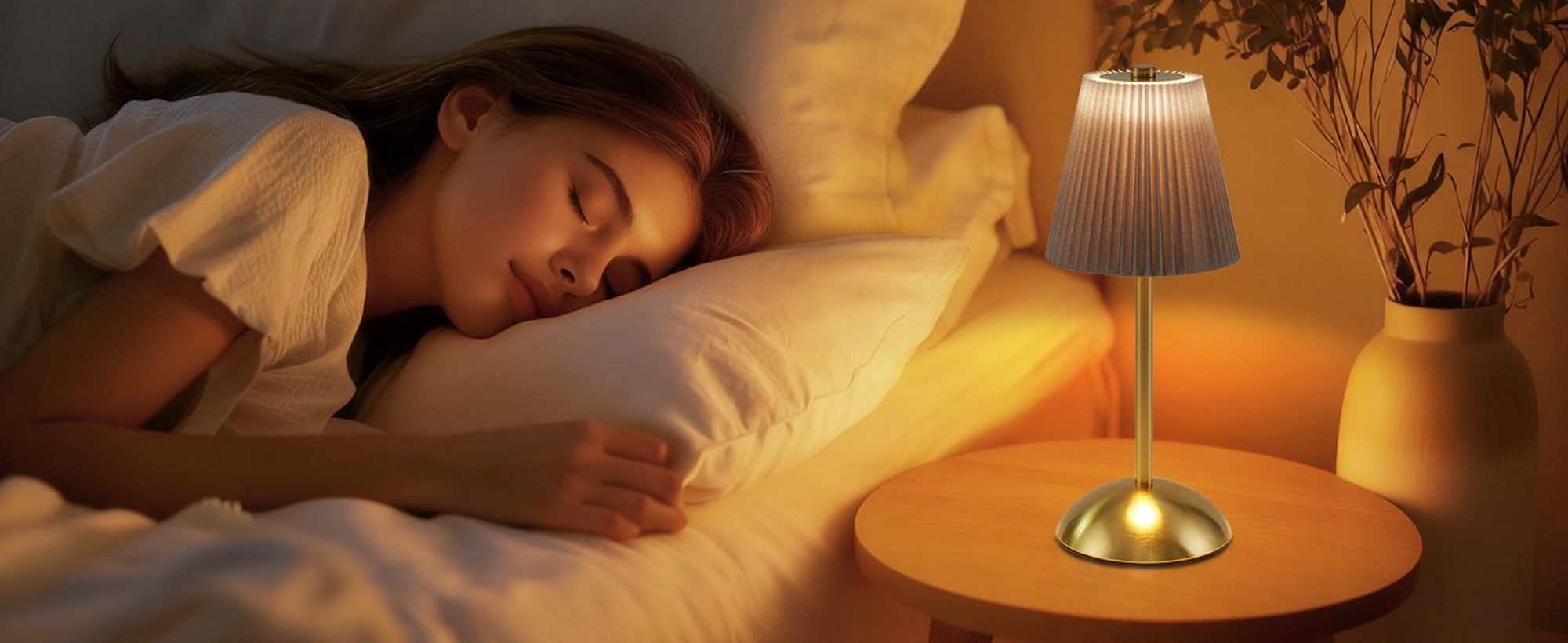 ZMH noční lampa sada 2 stolních lamp dobíjecí LED stolní lampa bezdrátová stmívatelná dotyková lampa do ložnice s USB látkové stínítko noční lampa