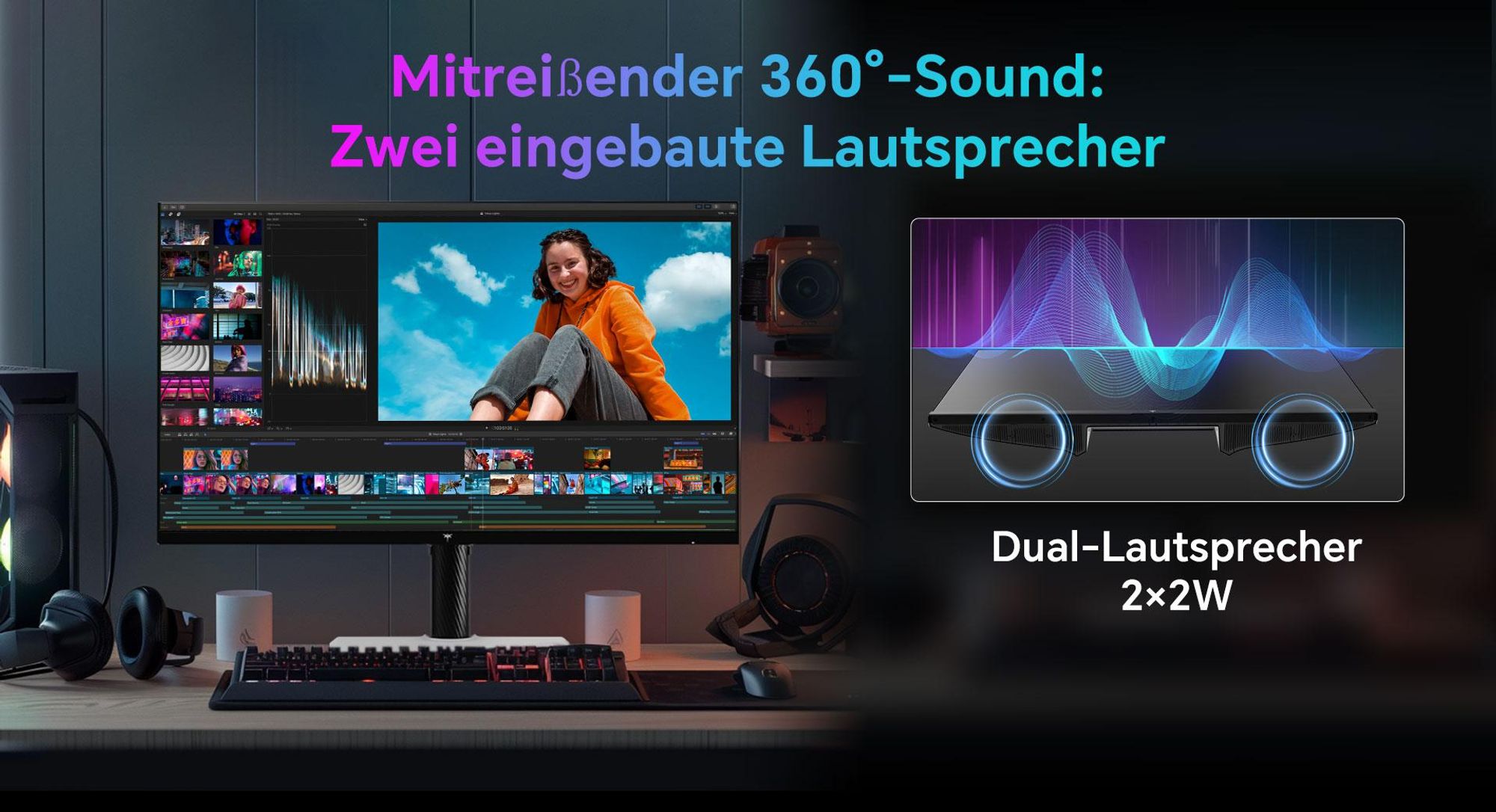 KTC H27T6 27 Zoll Gaming Monitor, QHD 210Hz Fast IPS, 1ms GTG, HDR400, FreeSync/G-Sync, höhenverstellbar