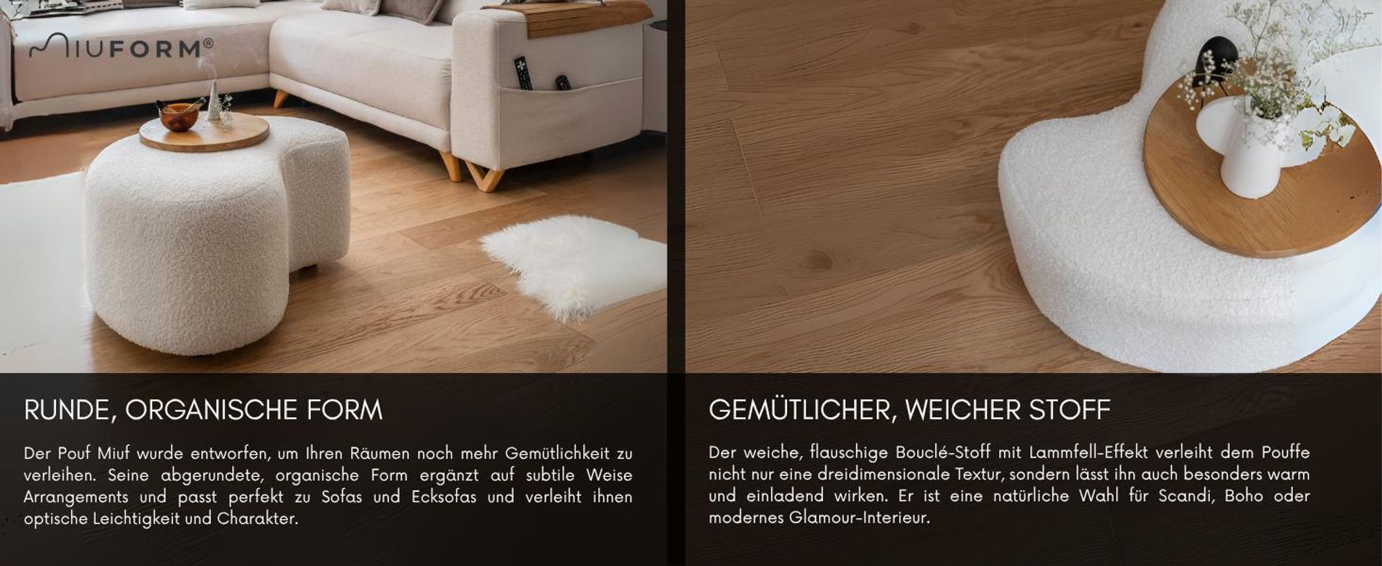 MIUFORM Miuf Pouf - Sitzpouf - 68x64cm - Salbei - Fußablage Hocker Sitzhocker
