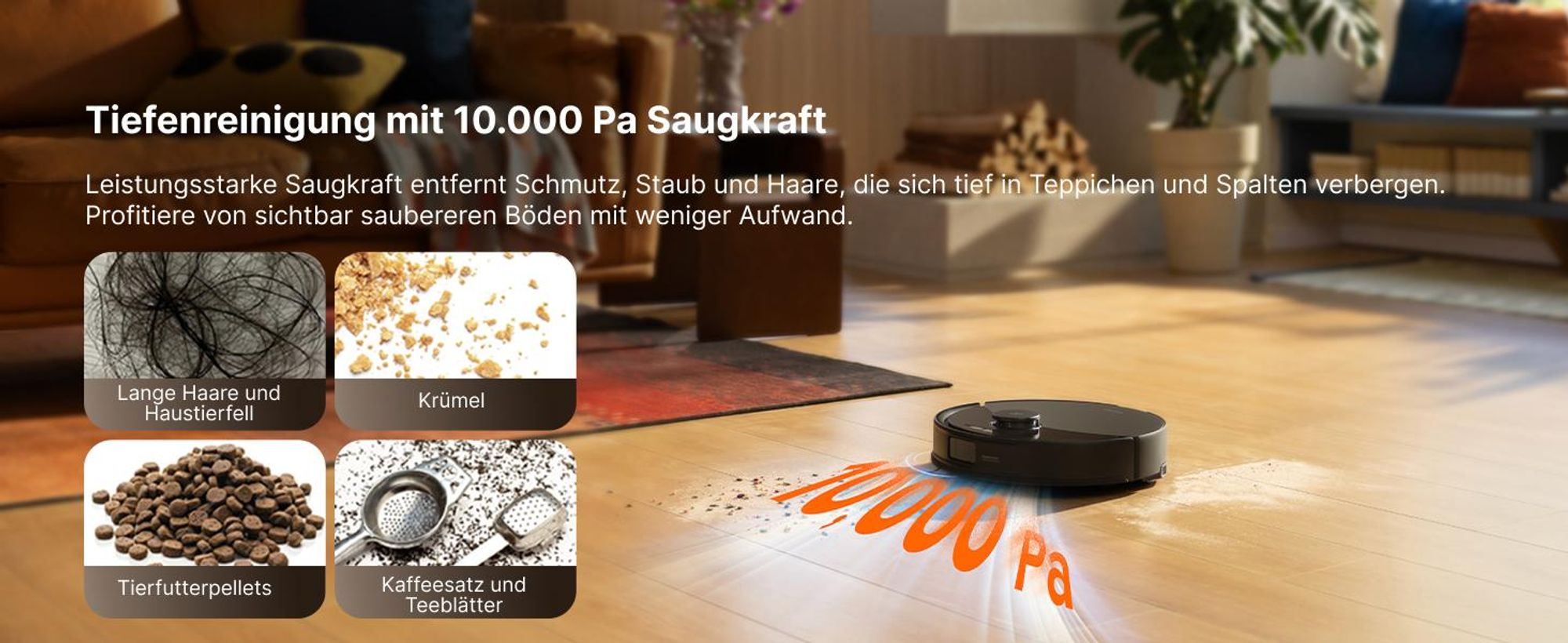 Roborock Q10 PF+ Staubsauger Roboter 10000 Pa (Upgrade von Q8 max+), Dual Anti-Tangle-System, Auto-Entleerungsstation für 7 Wochen, Schwarz