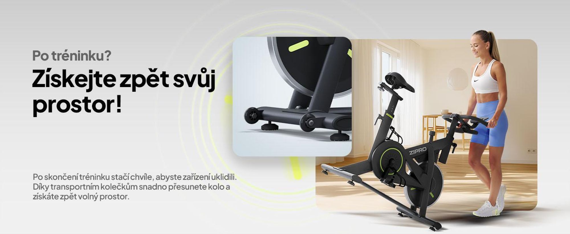 ZIPRO Domácí trenažér Modo Bluetooth aplikace Indoor Cycle Fitnessbike Domácí trenažér Bike tichý Kardio trénink Senioři 110 kg Trimmrad Kinomap
