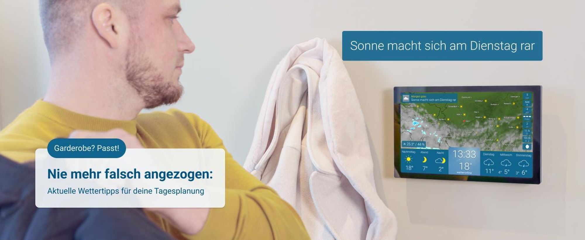 wetteronline home 4 – die Wetterstation, WetterRadar, smarte Tipps, schwarz
