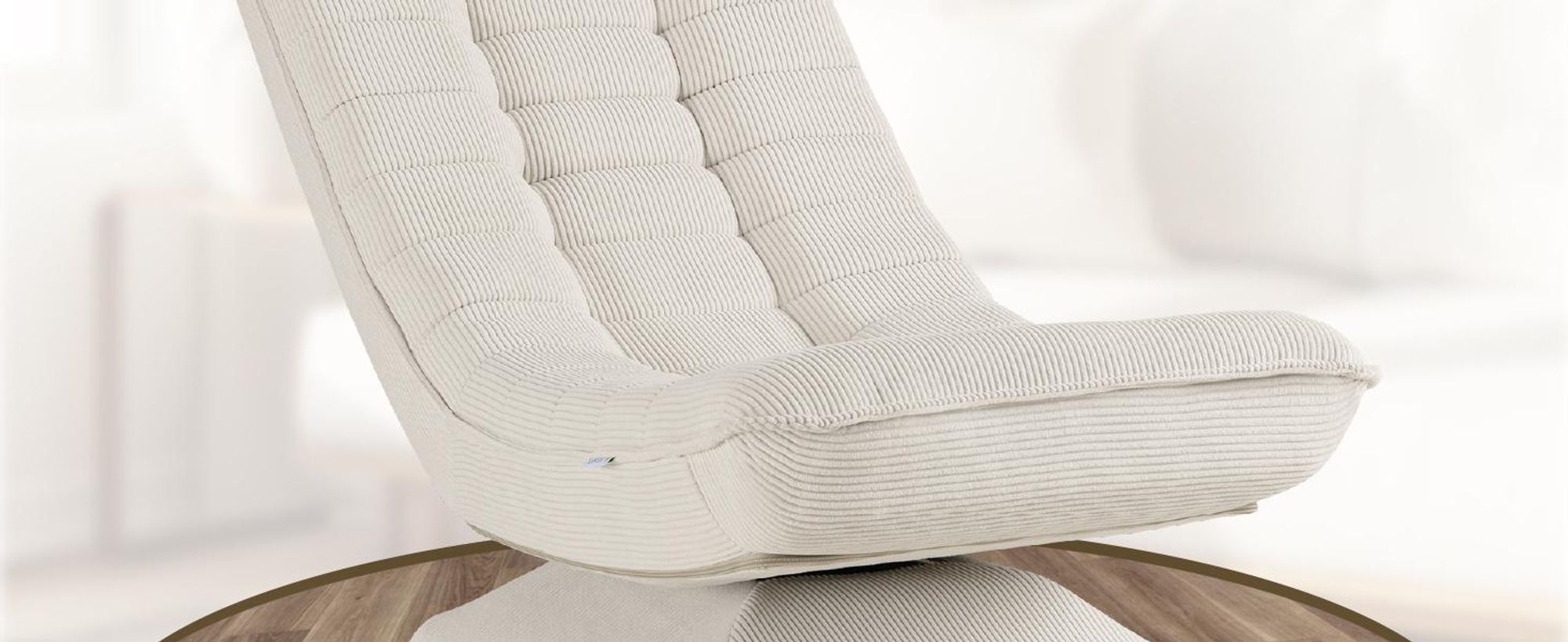 Juskys Relaxsessel Korsika - Cord-Bezug, ergonomisch, 5-lagiges Polster, 360° drehbar - Beige