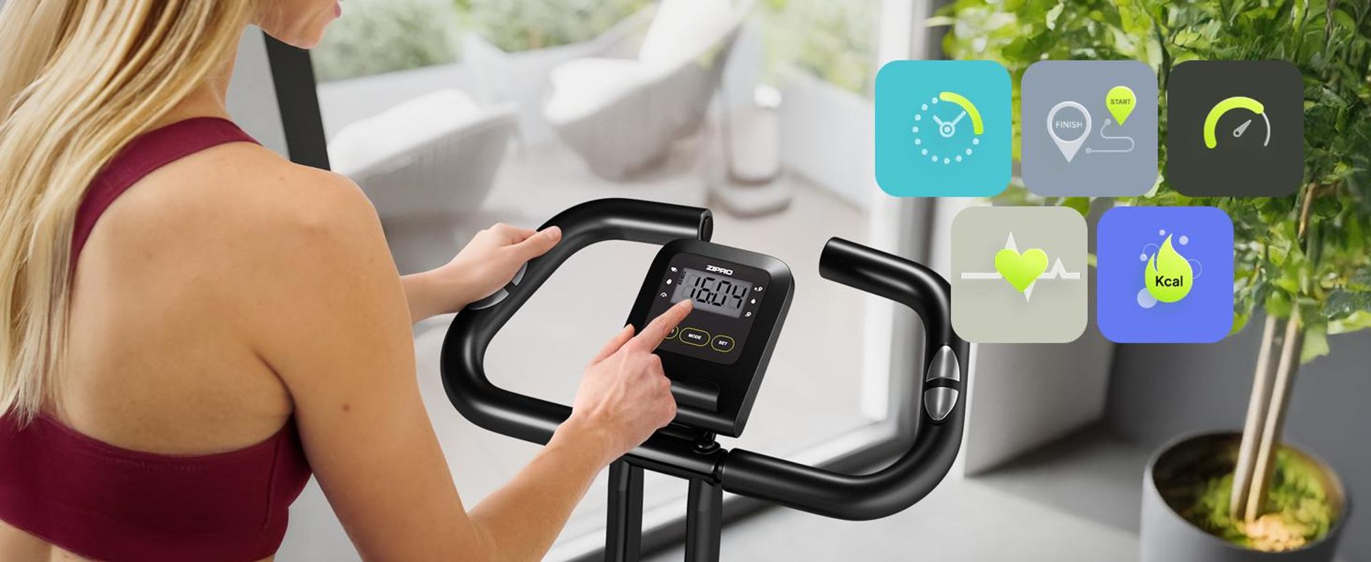 ZIPRO Heimtrainer Fahrrad Eclipse X Hometrainer klappbar platzsparend Magnetischer Ergometer Fitnessbike Cardio Fitnessgerät Puls leise Senioren 110kg