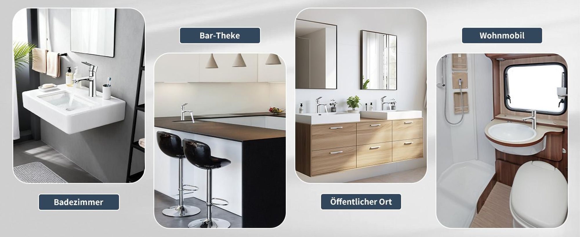 2 Wasserhahn Bad Chrom，Einhebelmischer Badezimmer Waschtischarmatur，Bad Armatur Mischbatterie，Waschbeckenarmatur，Waschbecken Armaturen Edelstahl