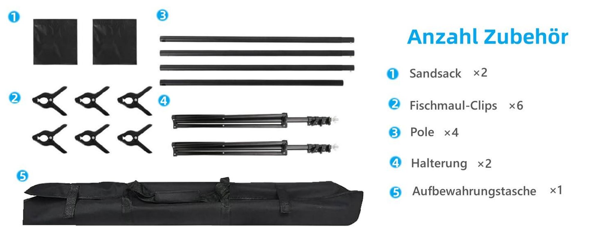 FCH Hintergrund Ständer Set 2,6 x 3m Verstellbarer Hintergrund Hintergrundständer Stützsystem Ständer mit Tragetasche für Porträt Produkt Videoaufnahm