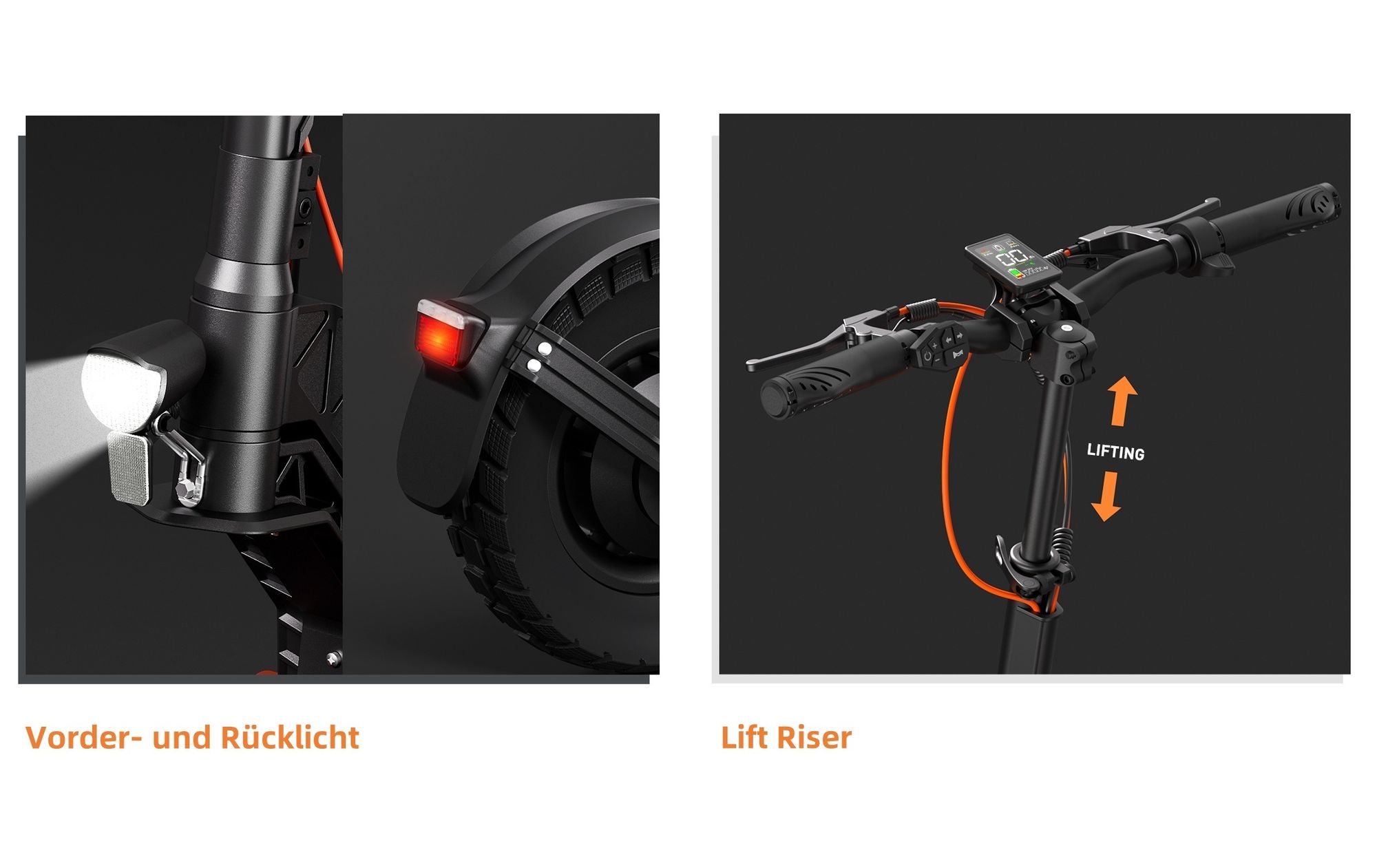 JOYOR S10-S-Z Elektroroller mit Blinkern - 1000 W * 2 Motor 60 V 18 Ah Akku 70 km Reichweite Scheibenbremse - Schwarz