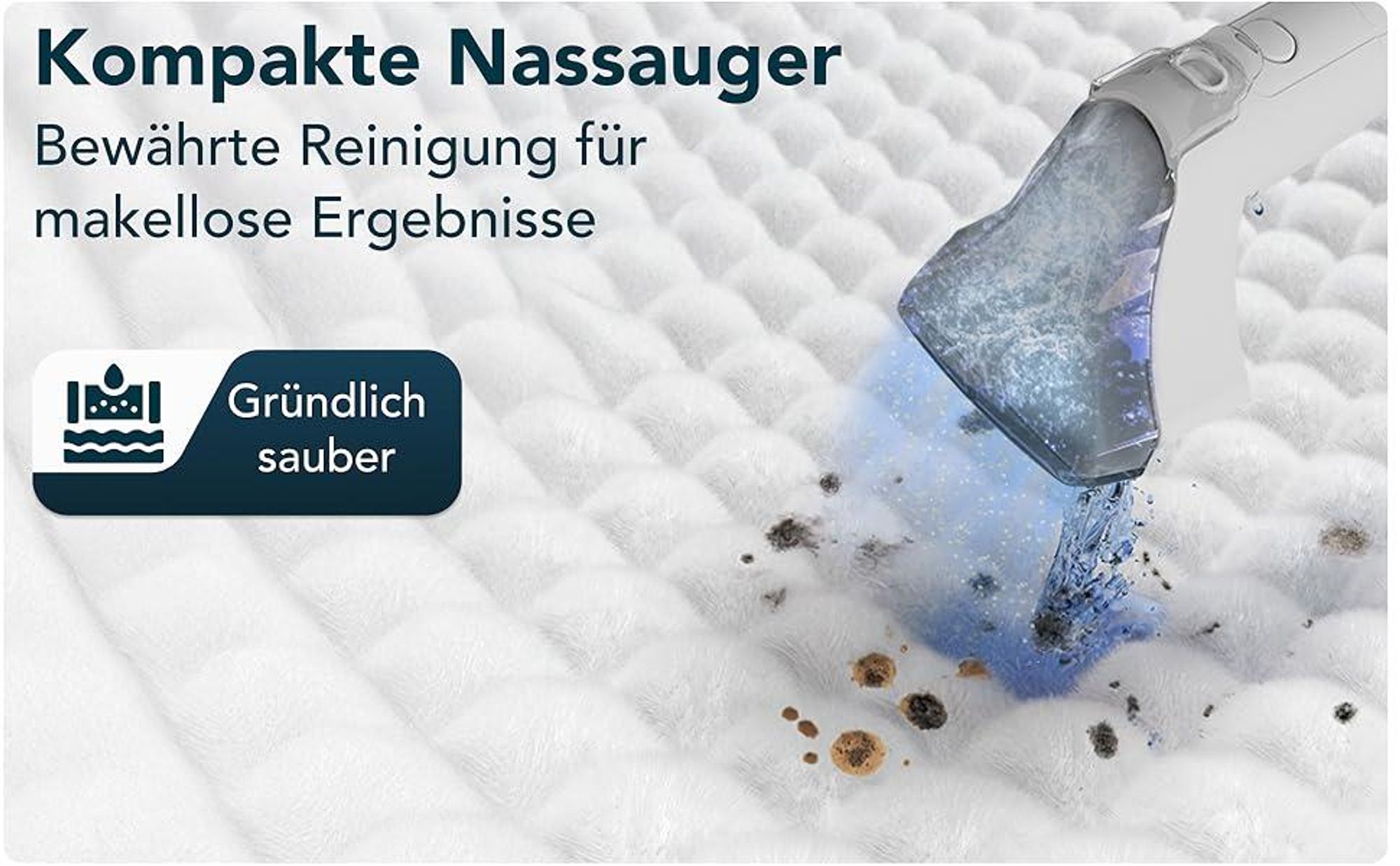 Waschsauger, Teppichbodenreiniger Universal Nass & Trockensauger mit Zubehör, Selbstreinigung, Staubsauger für Teppiche, Polstermöbel, Tiere, Flecken