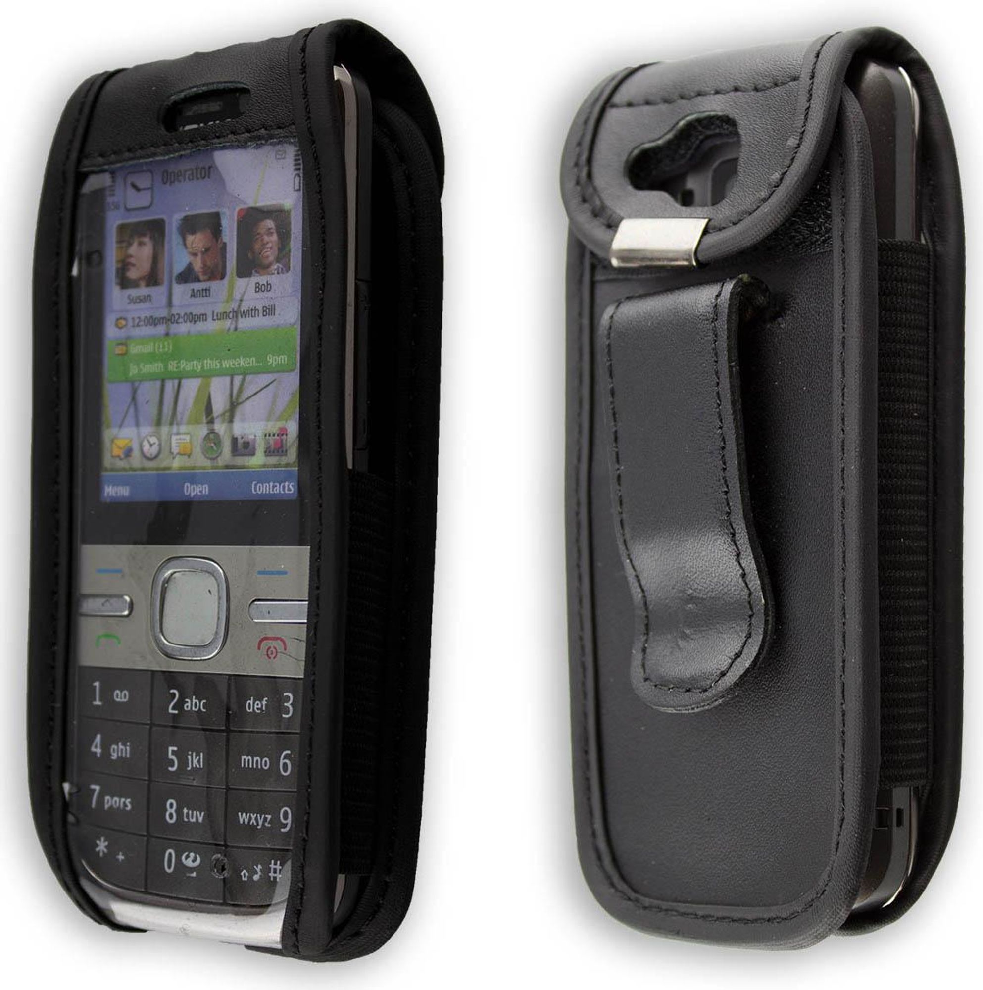 caseroxx Ledertasche mit Gürtelclip kompatibel mit Nokia C5-00 C 5 aus Echtleder, Tasche mit Gürtelclip und Sichtfenster  Bild 4